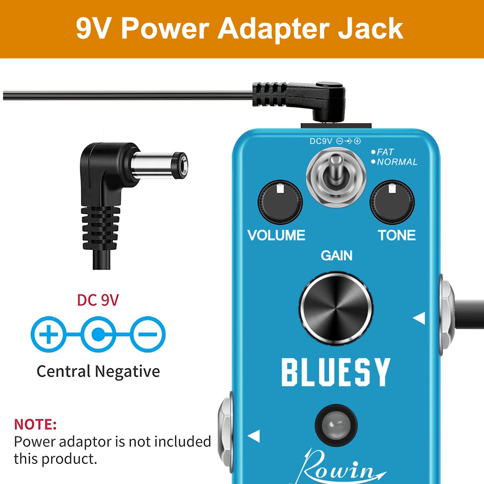 Pedal de Efecto de Vacío Vintage Rowin Bluesy para Guitarra