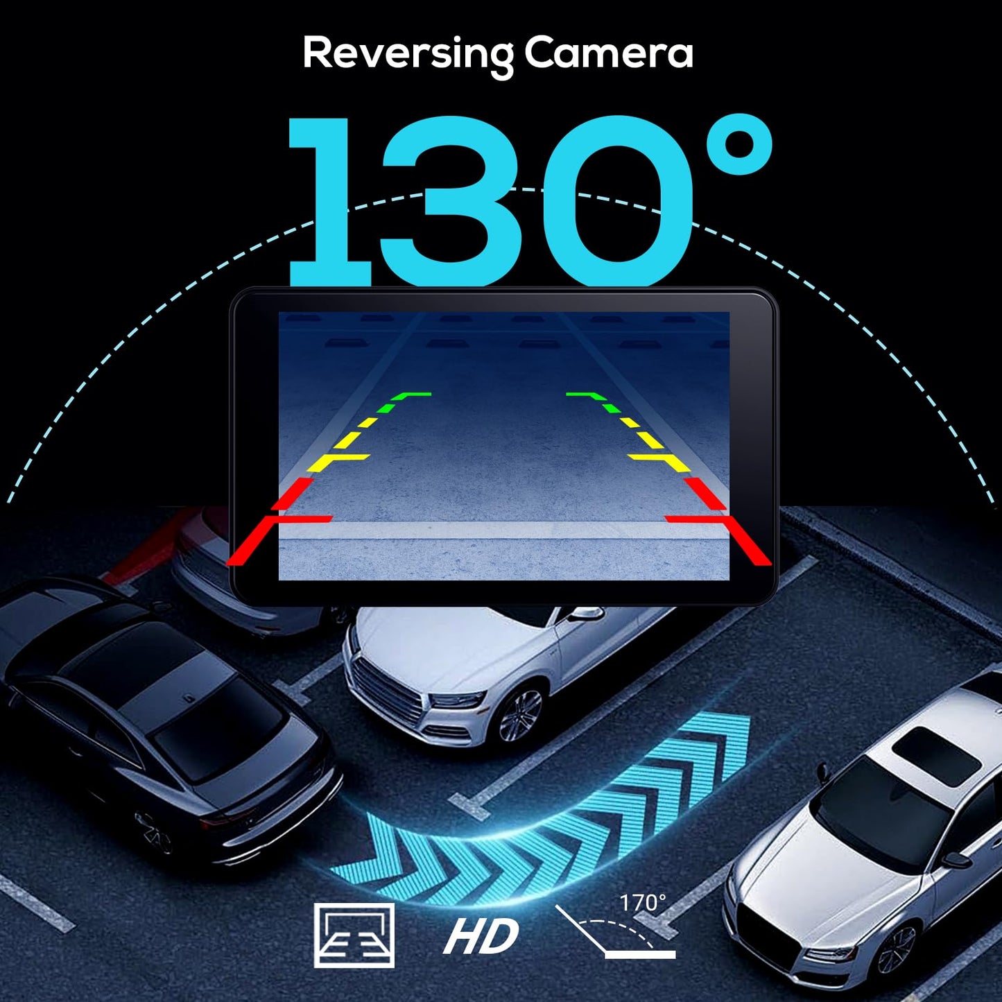 visualización portátil inalámbrica Carplay para Coche, 7 Pulgadas estéreo de Coche inalámbrico Carplay y Android Auto, cámara de Respaldo 1080p, receptores de Audio del Coche, navegación GPS