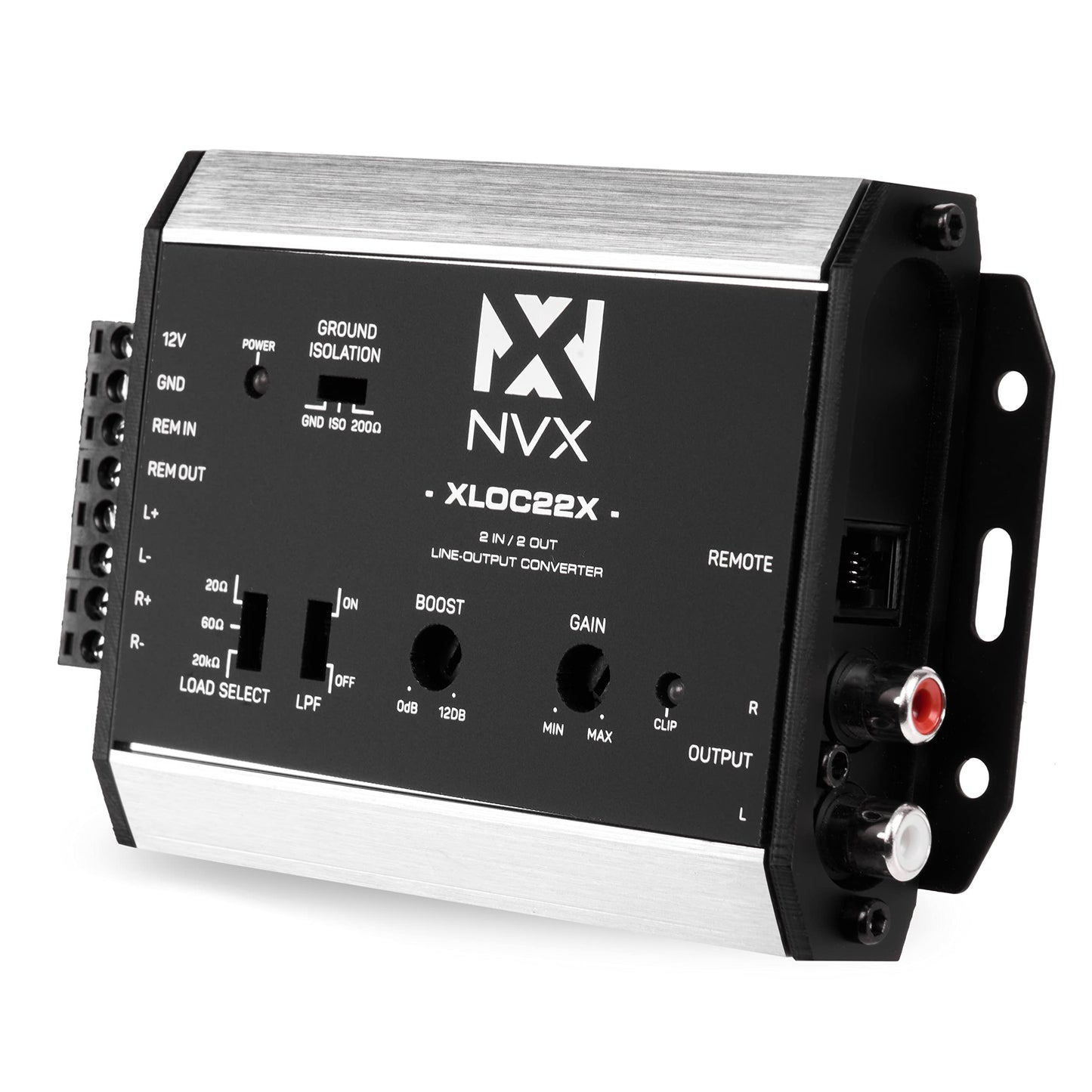 NVX XLOC22X 2 entradas / 2 salidas Convertidor de salida de línea activa de alto voltaje con coincidencia de impedancia y control de nivel remoto