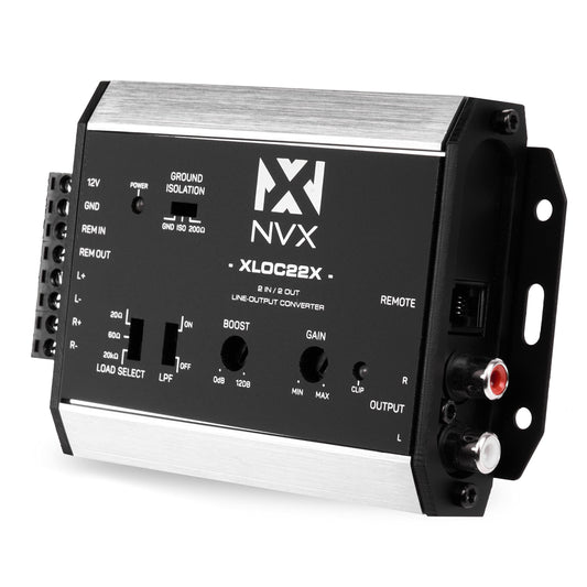 NVX XLOC22X 2 entradas / 2 salidas Convertidor de salida de línea activa de alto voltaje con coincidencia de impedancia y control de nivel remoto
