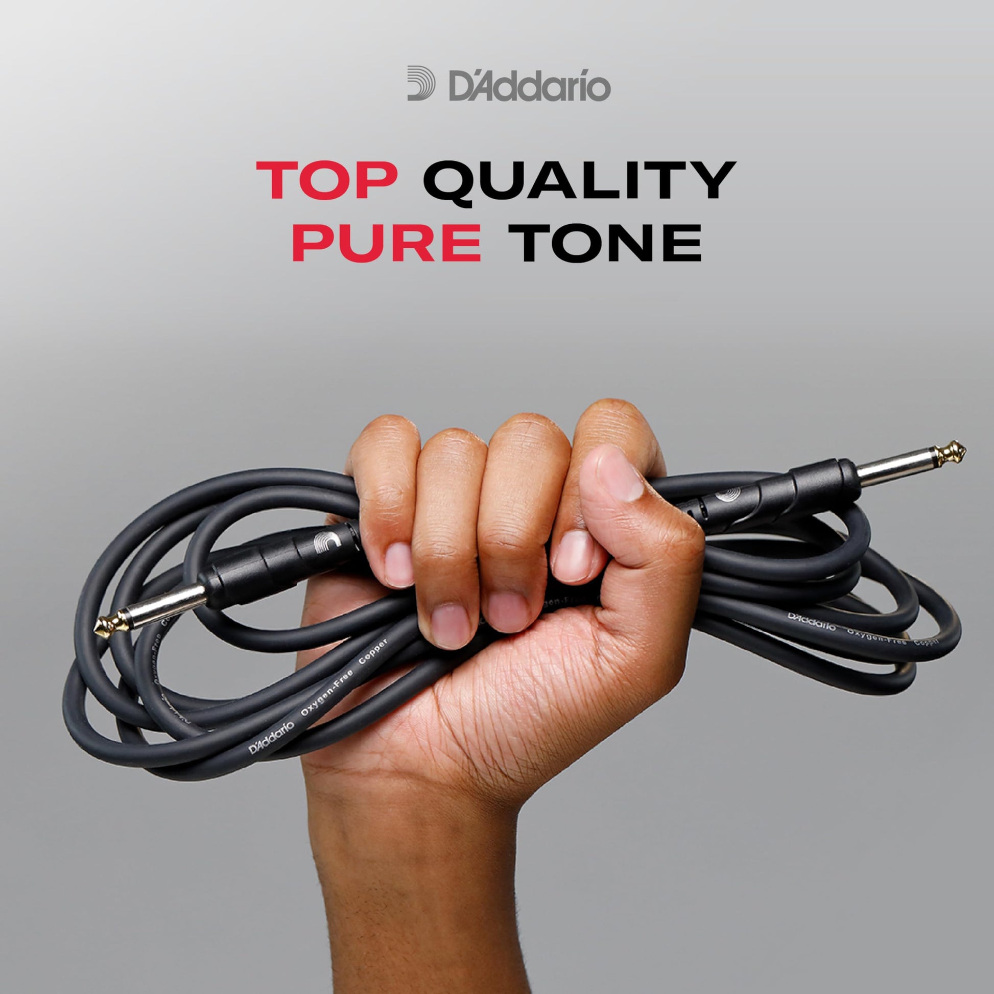 Cable de Guitarra D'Addario - Cable de Conexión de Guitarra - Cable de Instrumento - Serie Classic - 1/4 Pulg Macho a 1/4 Pulg Macho - 0.3048 Metros - Ángulo Recto - 3-Paquete