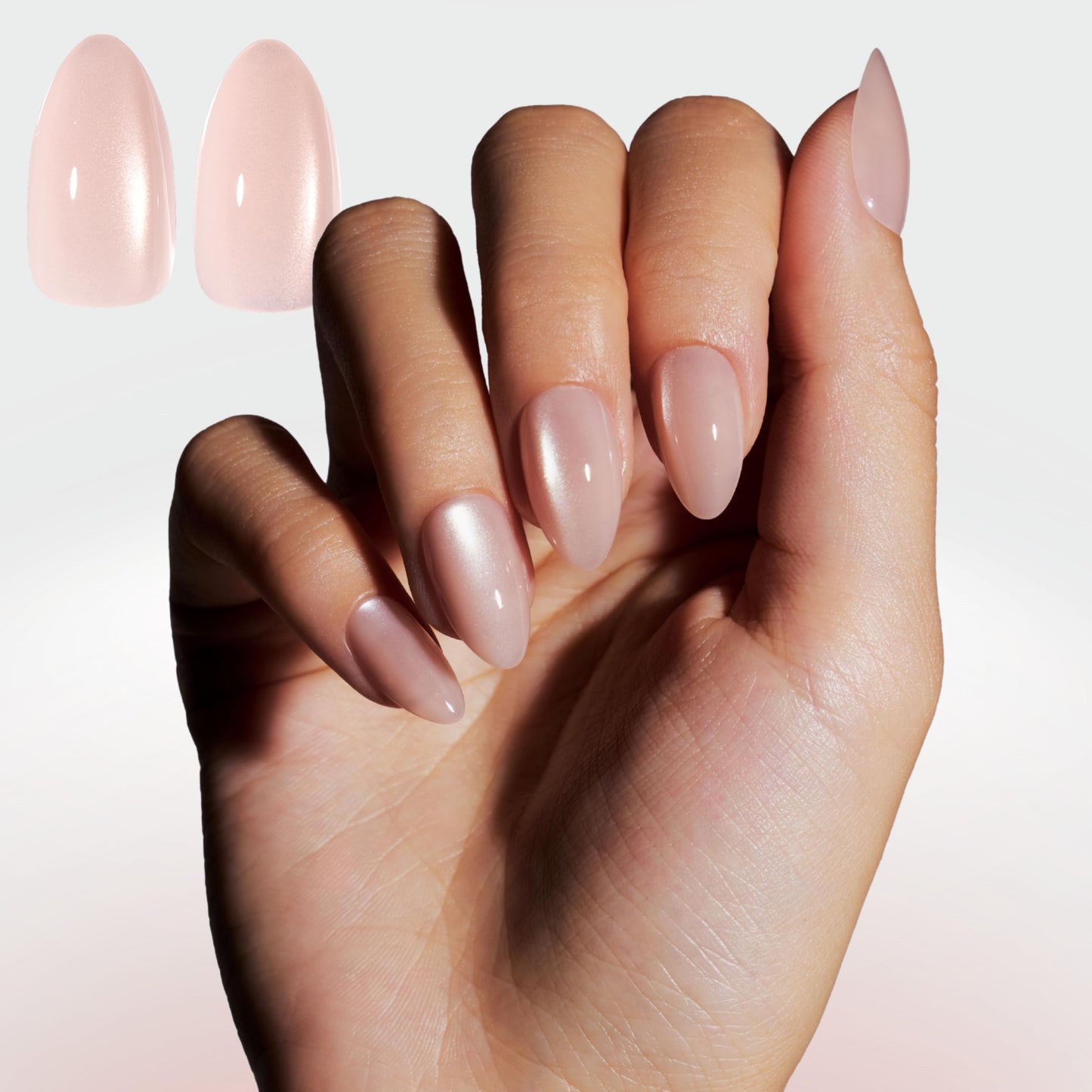 Celebritips Uñas Postizas Decorativas | Uñas Cortas Almendradas, Reutilizables | 16 Tamaños - Kit De 32 Uñas Con Pegamento De Fijación Extrafuerte Y Pestañas Adhesivas(Ella Lleva Cristales En Sus Uñas