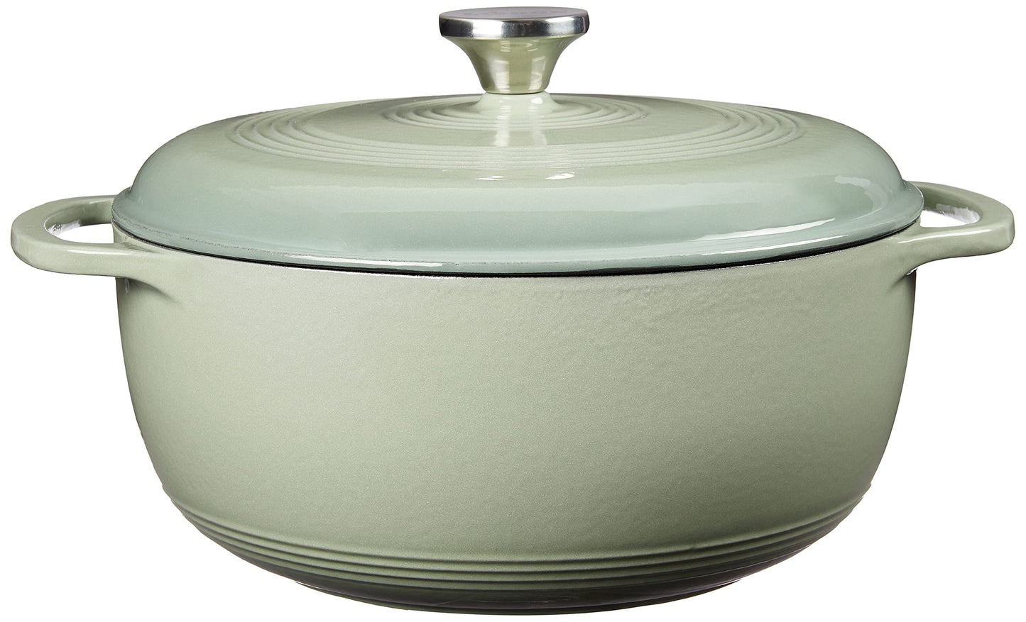 Lodge - Horno holandés de hierro fundido esmaltado de 6 cuartos con tapa, asas dobles, apto para horno hasta 500 °F o en estufa, uso para marinar, cocinar, hornear, refrigerar y servir - Salvia del desierto