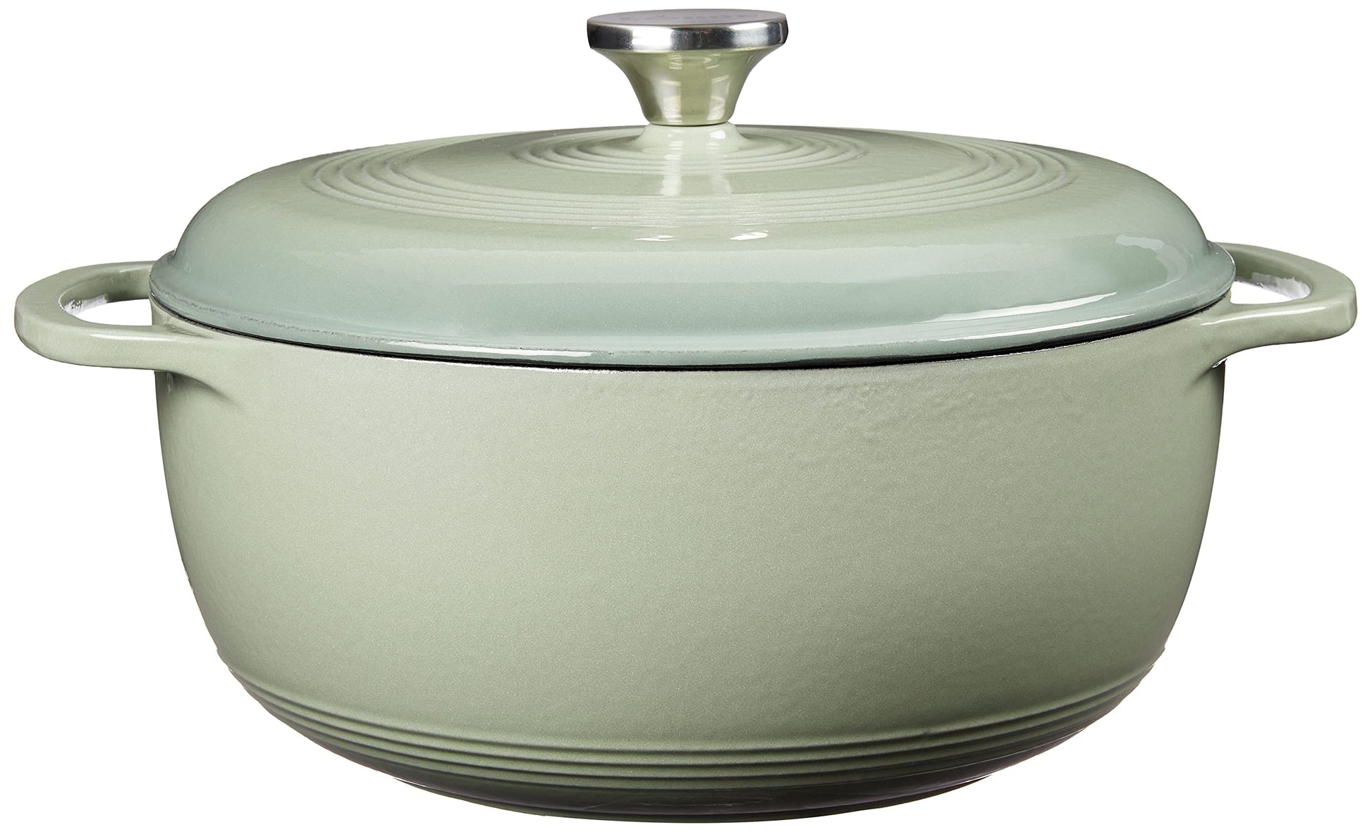 Lodge - Horno holandés de hierro fundido esmaltado de 6 cuartos con tapa, asas dobles, apto para horno hasta 500 °F o en estufa, uso para marinar, cocinar, hornear, refrigerar y servir - Salvia del desierto