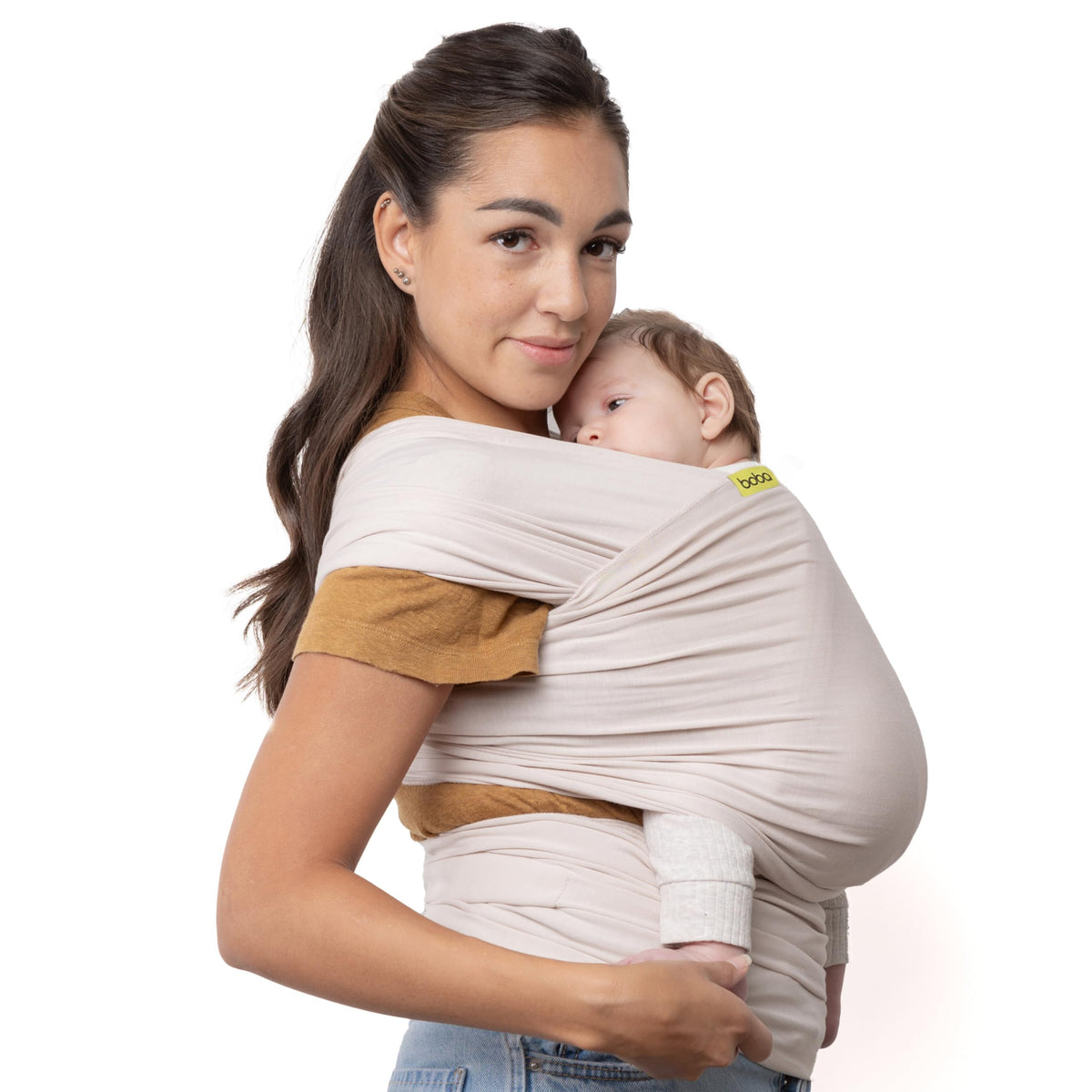 Boba - Portabebés original para recién nacidos (7-35 libras), suave, seguro, manos libres y ergonómico, ideal para una unión cómoda, nuevos padres (piedra orgánica)