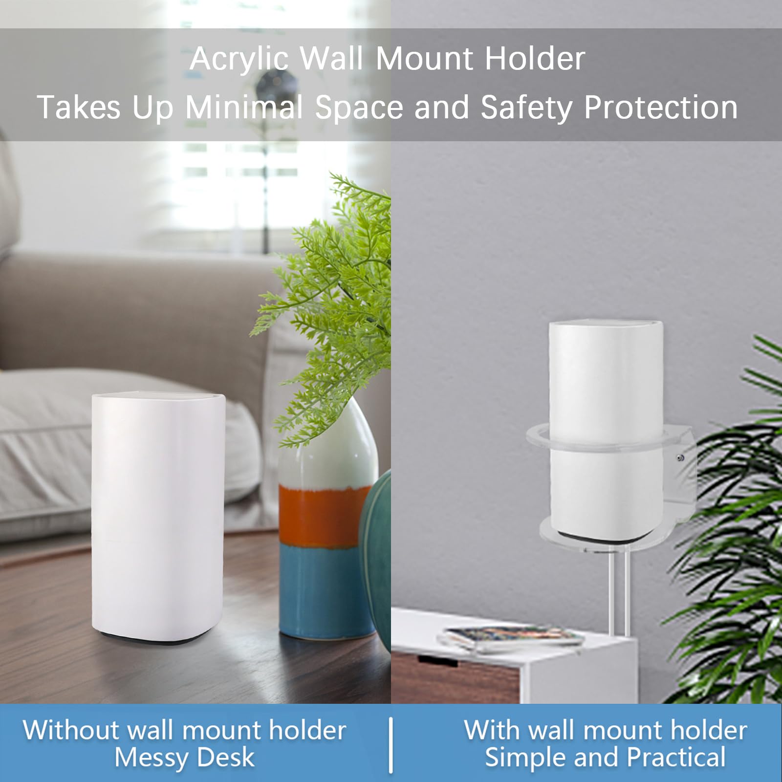 Soporte de Pared Acrílico TIUIHU Blanco Compatible con Linksys Velop Pro 6E y TP-Link AX6600 Deco Tri-Band WiFi 6 Mesh System