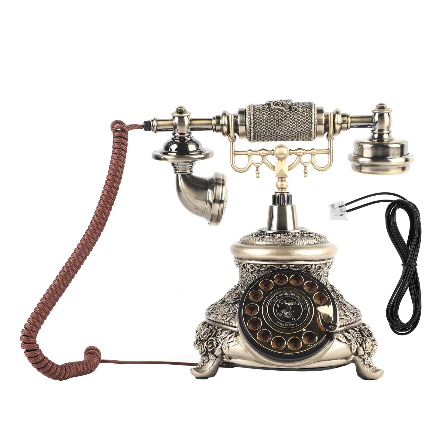 Teléfono Antiguo, Teléfono Giratorio Ms-5700D Resina, Clásico, Antiguo, Tocadiscos, Teléfono Decorativo, Rotación, Teléfono Europeo para Escritorio, Oficina en Casa, Teléfonos de Oficina, Línea Fija