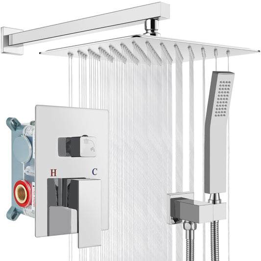Sistema de Ducha de Lluvia con Válvula de Baño de 25.4 cm