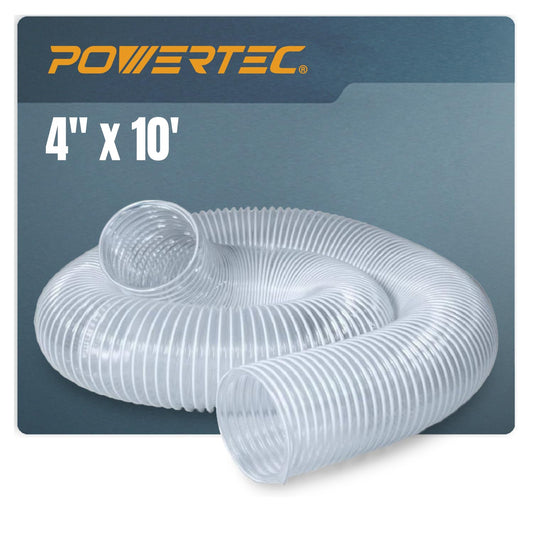 Manguera Flexible PVC POWERTEC Transparente Resistente 2-1/2 Pulgadas x 10 Pies