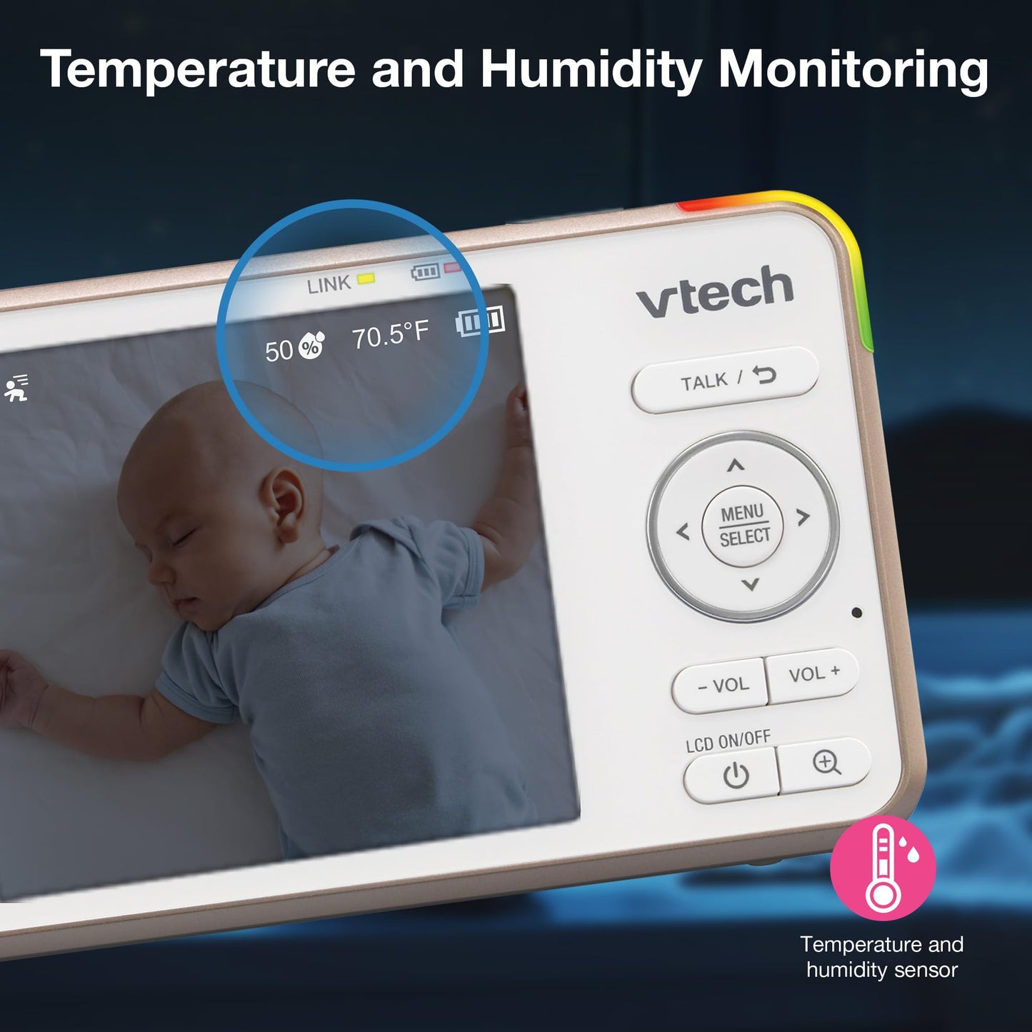 Monitor Inteligente para Bebé VTech V-Care Blanco 5 Pulgadas Acceso Remoto Detecta Inteligencia