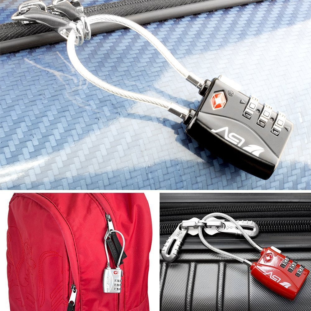 Candado para maletas Plateado aprobado por la TSA (2 piezas) / Set de dos candados para maletas/ crea tu propia combinación, perfecto para lockers del gimnasio, escuelas, maletines, equipaje, caja de herramientas y más!
