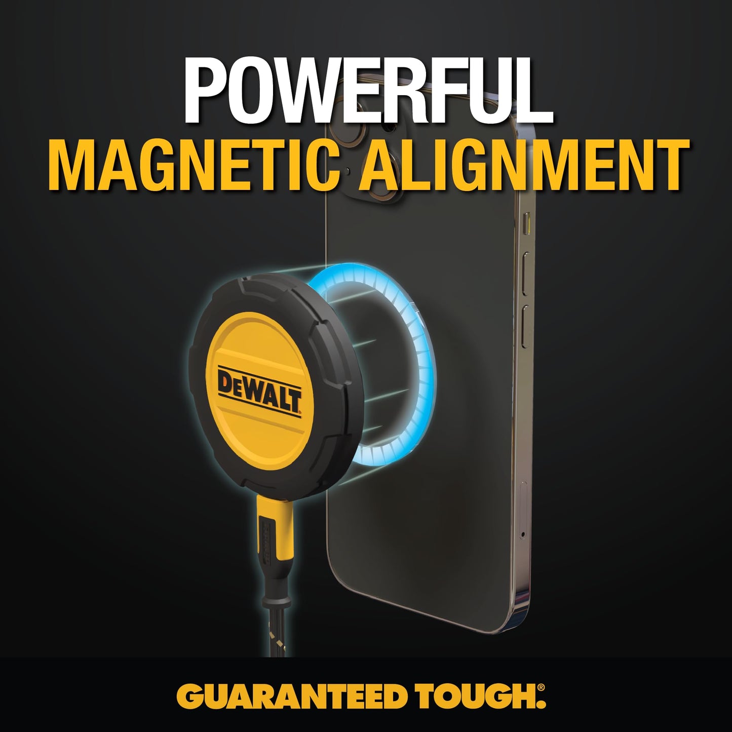 DEWALT Cargador inalámbrico, almohadilla de carga inalámbrica rápida de 15 W máximo, compatible con iPhone 16/15 Series 14/13/12, incluye placa de montaje en pared (sin adaptador de CA)