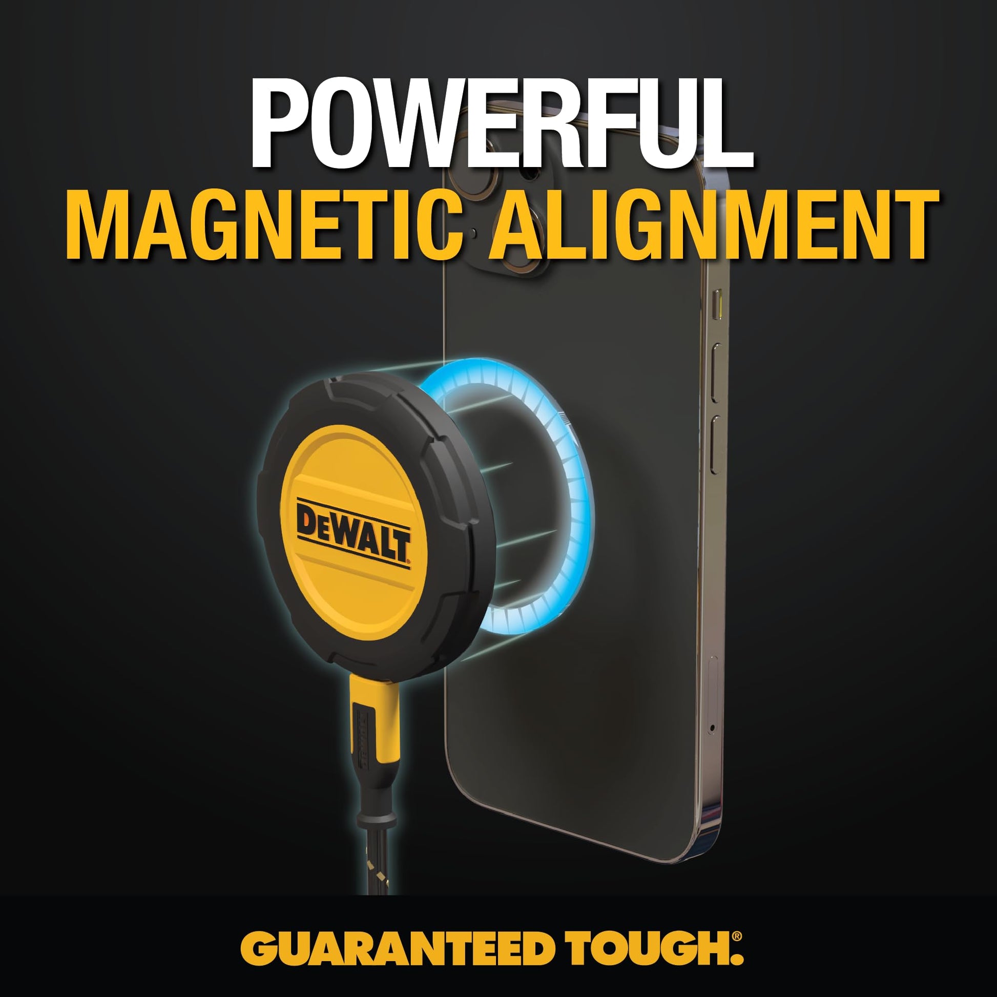 DEWALT Cargador inalámbrico, almohadilla de carga inalámbrica rápida de 15 W máximo, compatible con iPhone 16/15 Series 14/13/12, incluye placa de montaje en pared (sin adaptador de CA)