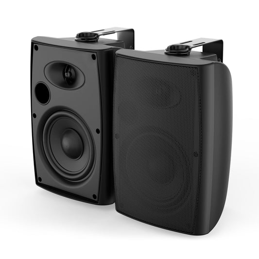 Herdio 6,5 Pulgadas Bocinas para Exterior, 400W Altavoces para Exteriores, Impermeable, Amplia Cobertura De Sonido Estéreo, para Patio, Terraza, Patio Trasero (Negro)