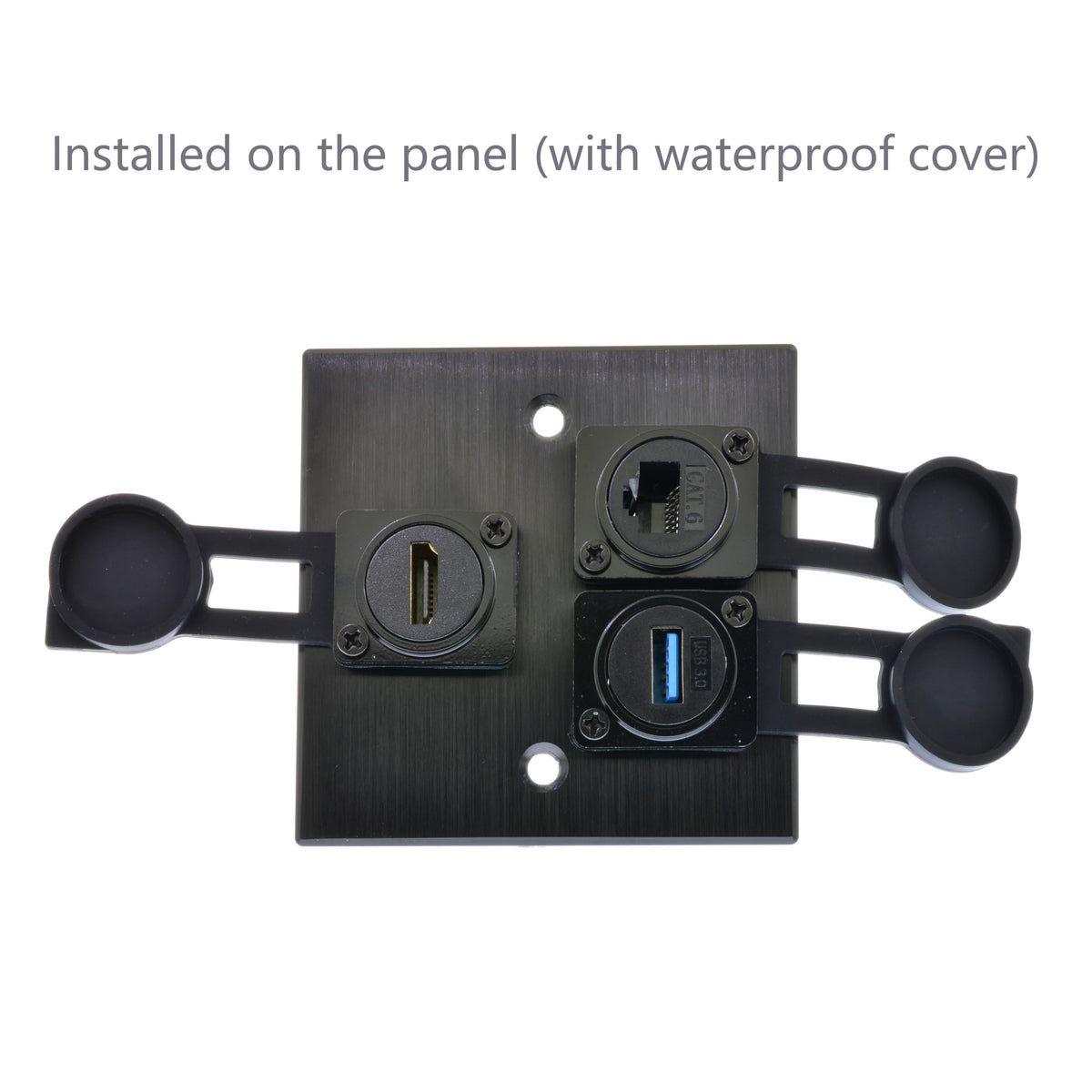 Conector HDMI YiKaiEn 4K 60Hz D Montaje en Panel Cubierta Impermeable