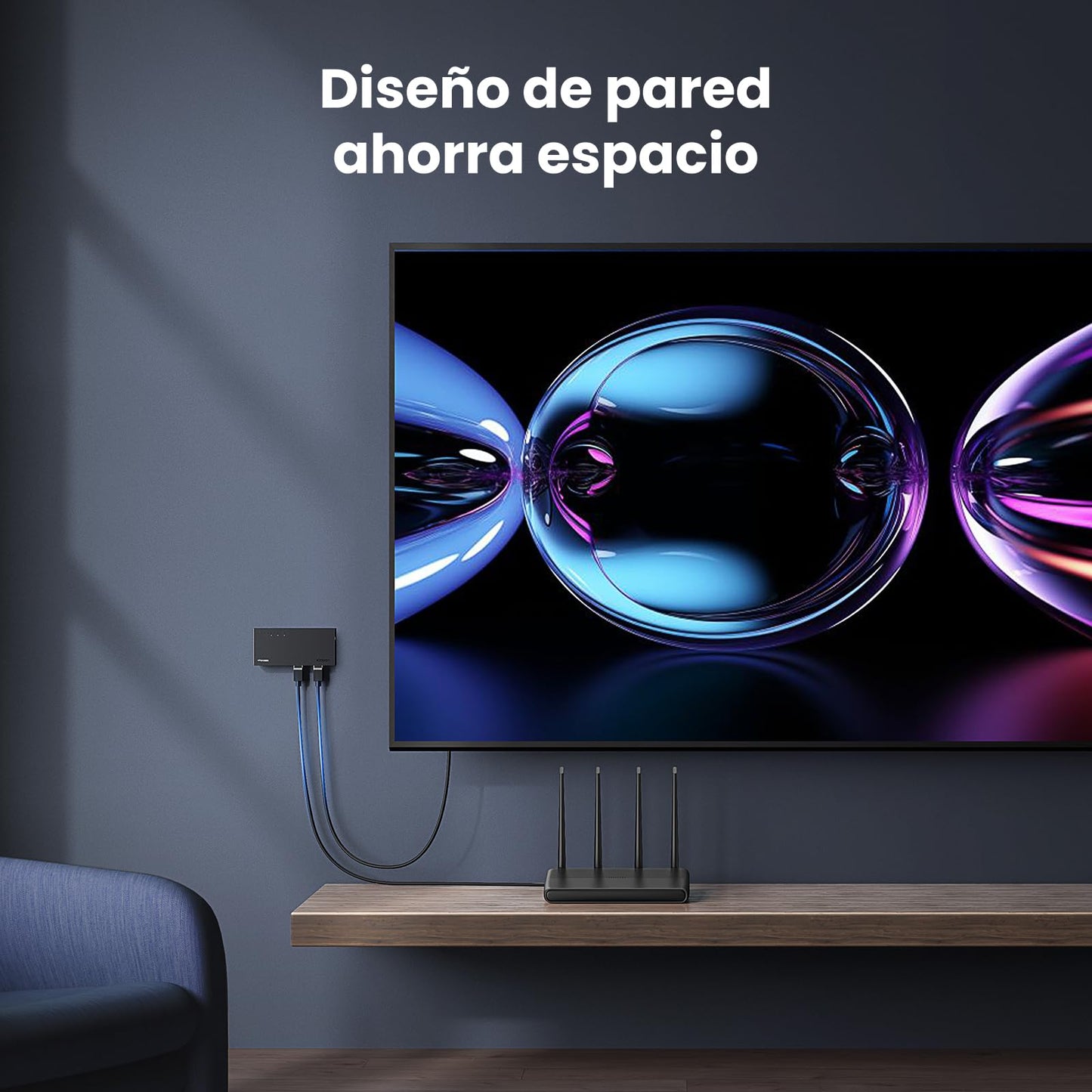UGREEN Conmutador Gigabit Ethernet, Divisor Ethernet de 8 Puertos, Concentrador Ethernet Gigabit de Alta Velocidad, Conmutador LAN Plug & Play para TV/Lapto