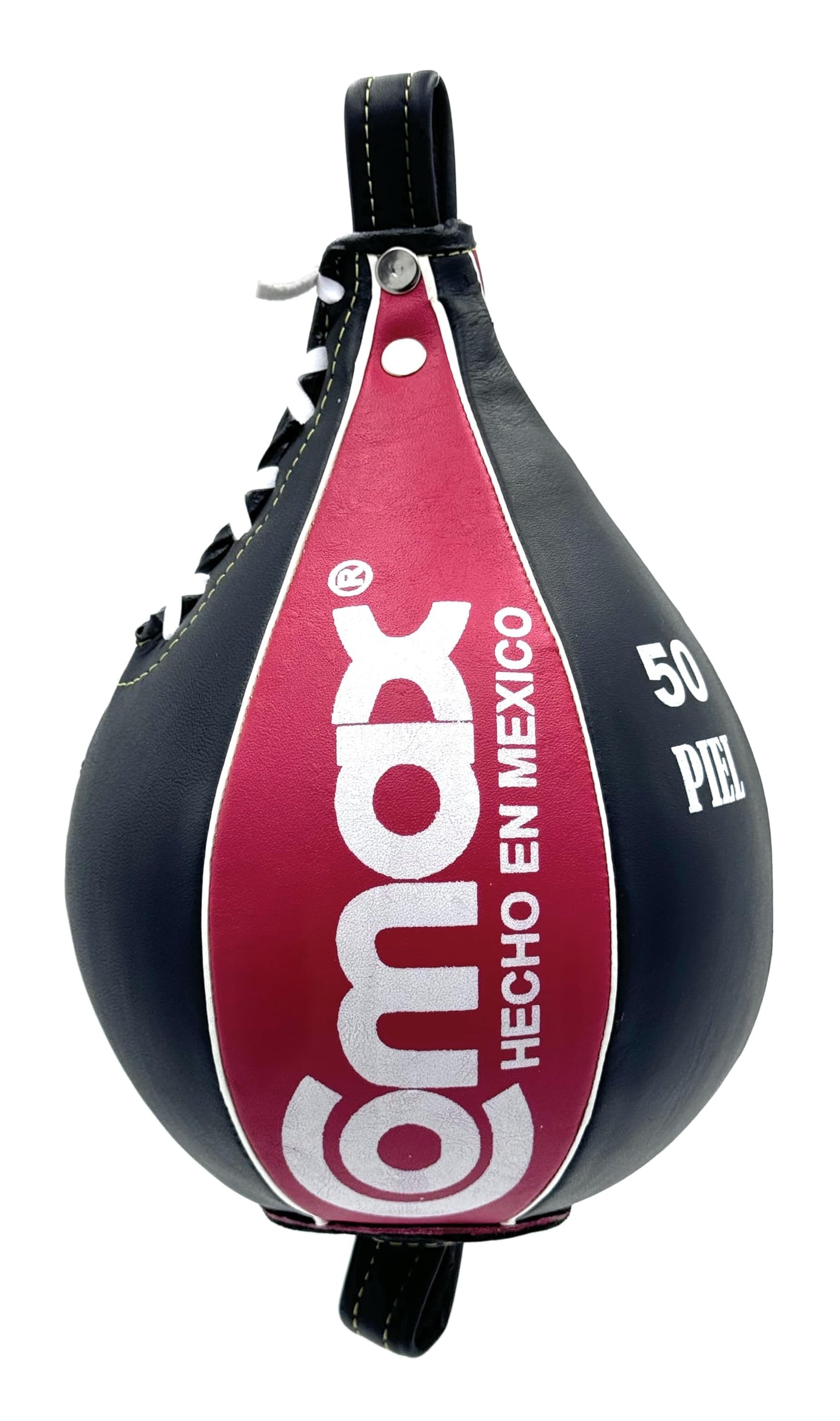 COMAX Pera de Box en Piel con Asa, Bolsa de Boxeo para Entrenamiento, Resiste el Uso Intensivo y Prolongado, Diseñada con 1 o 2 Asas para Ofrecer un Ajuste Seguro y Estable. (2 Asas, 50)