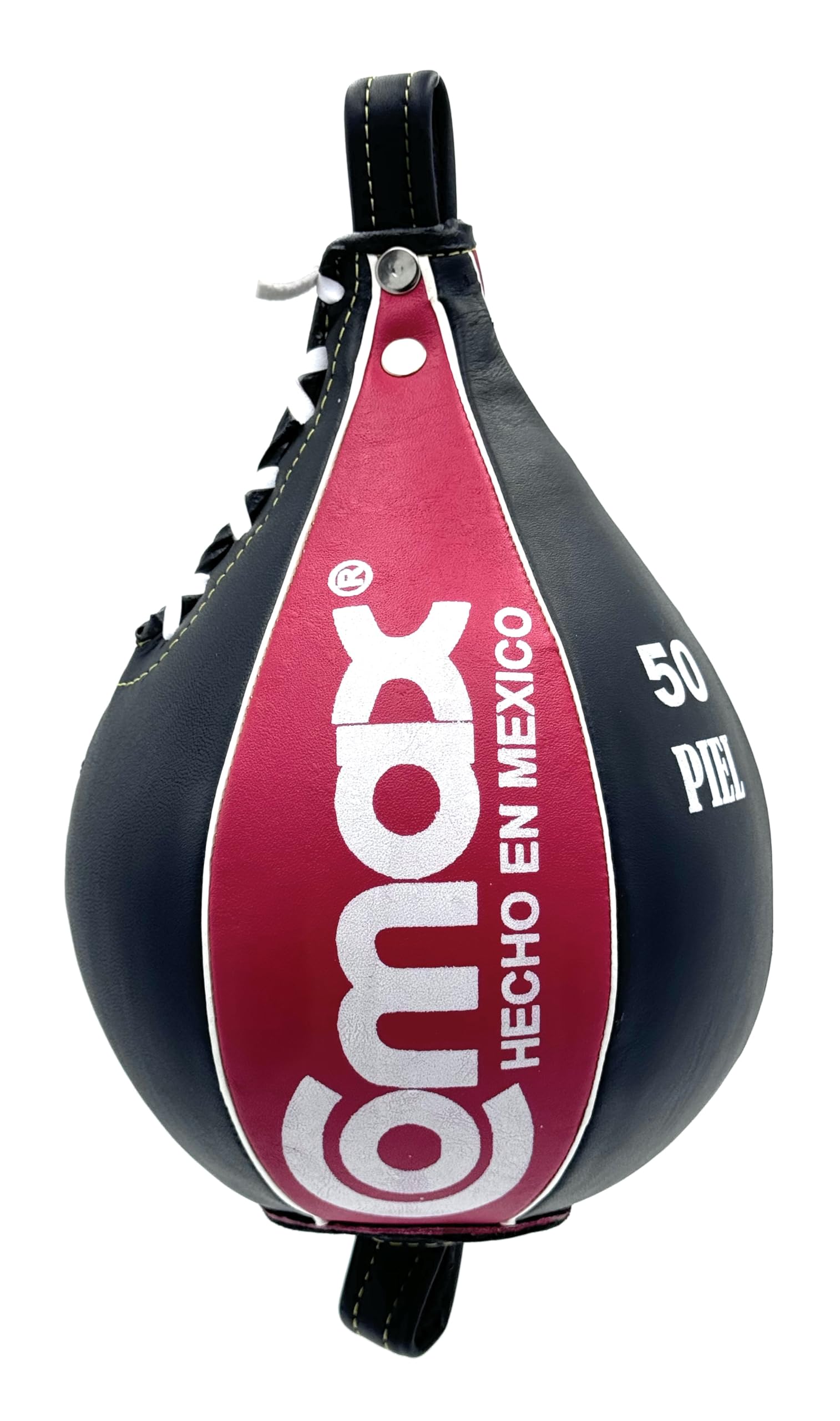 COMAX Pera de Box en Piel con Asa, Bolsa de Boxeo para Entrenamiento, Resiste el Uso Intensivo y Prolongado, Diseñada con 1 o 2 Asas para Ofrecer un Ajuste Seguro y Estable. (2 Asas, 50)