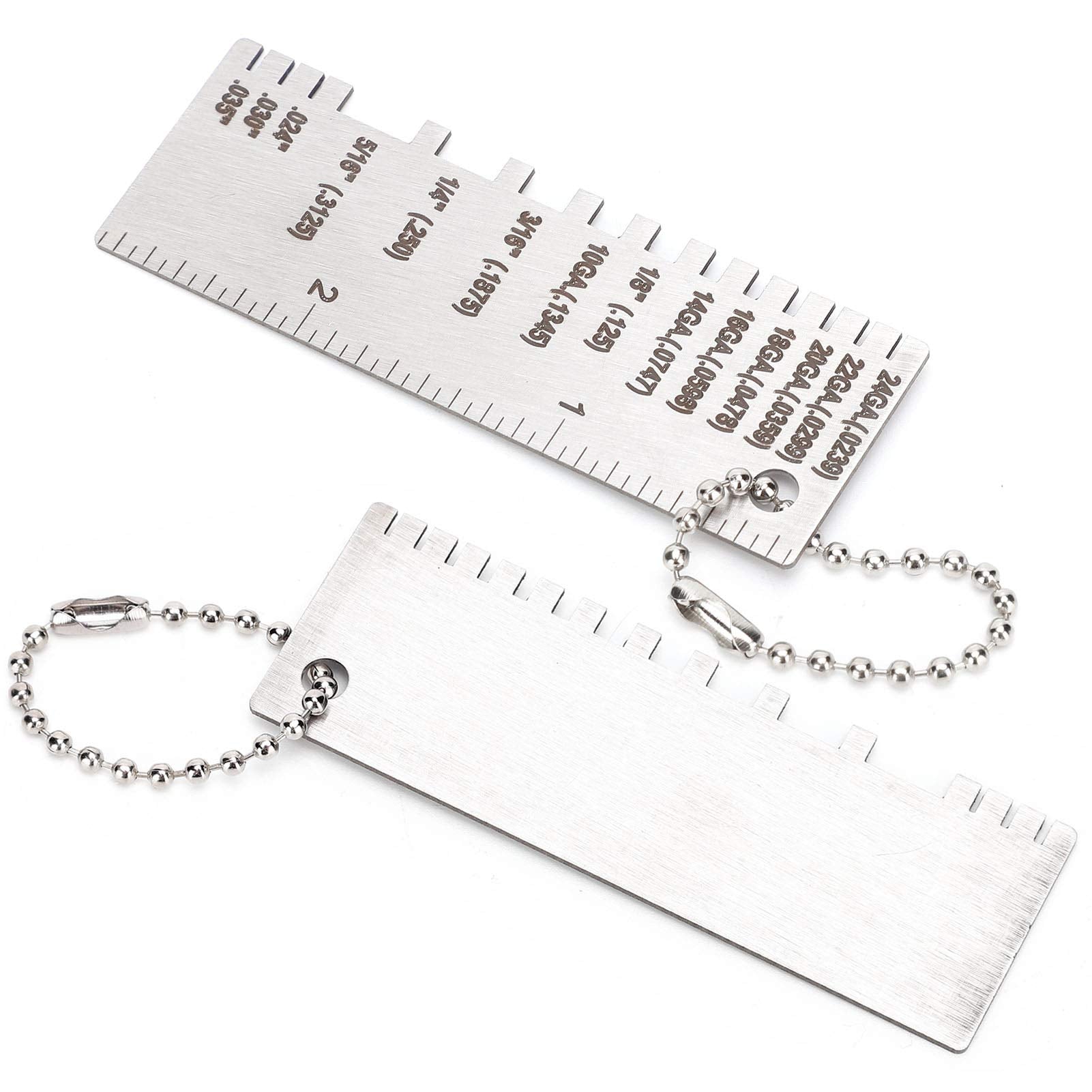 Jadeshay Medidor de Grosor de Hoja de Metal portátil, Medidor de Espesor de Alambre Hoja de Metal Acero Inoxidable Espesor Estándar Indicador de Metal Herramienta de Inspección Medidor de Soldadura