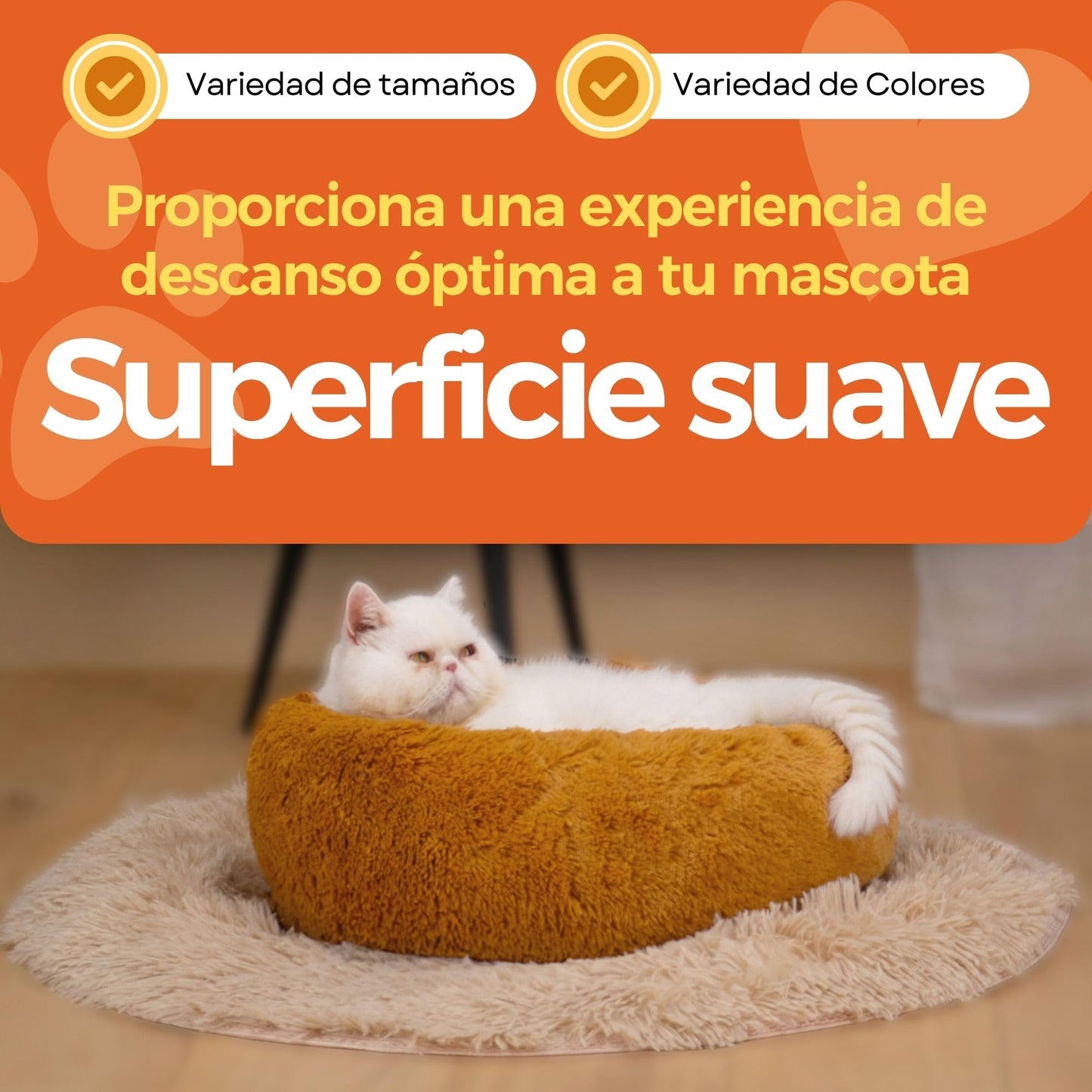 Cama Tipo Dona Antiestrés PETS APPAREL HILLS Beige para Perro X-Small