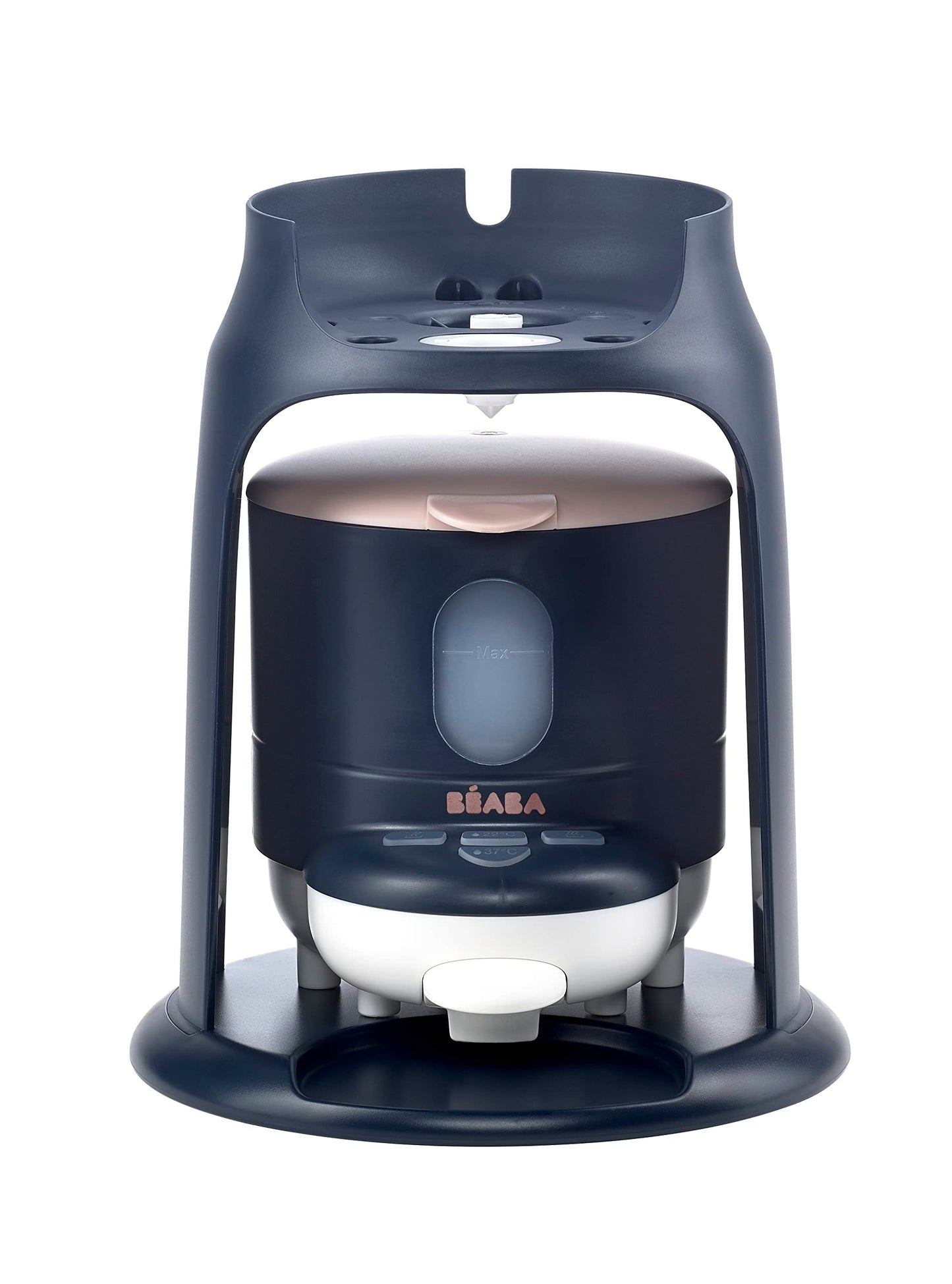 BEABA Bib'Expresso Calentador de agua rápido, Prepara biberón para fórmula en 30 segundos, Dispensador de agua de calentamiento rápido para biberón, Calentador de biberón y comida para bebés, Calentador de leche de fórmula, Calentador de biberones, Midnig