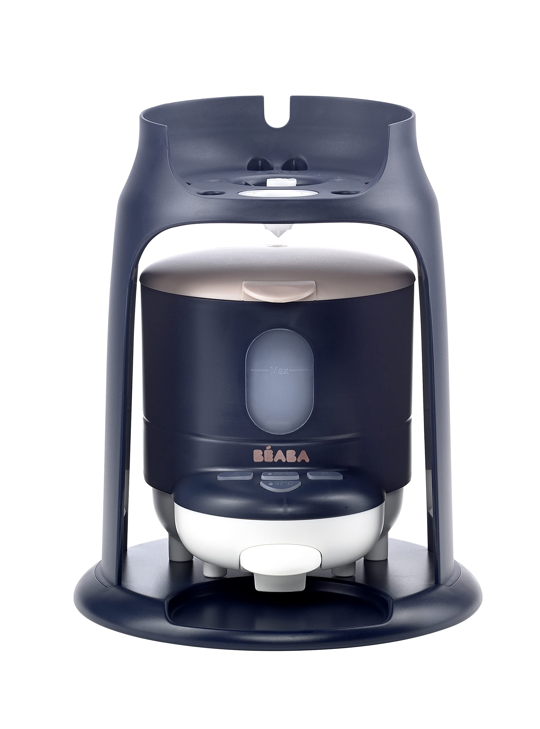 BEABA Bib'Expresso Calentador de agua rápido, Prepara biberón para fórmula en 30 segundos, Dispensador de agua de calentamiento rápido para biberón, Calentador de biberón y comida para bebés, Calentador de leche de fórmula, Calentador de biberones, Midnig