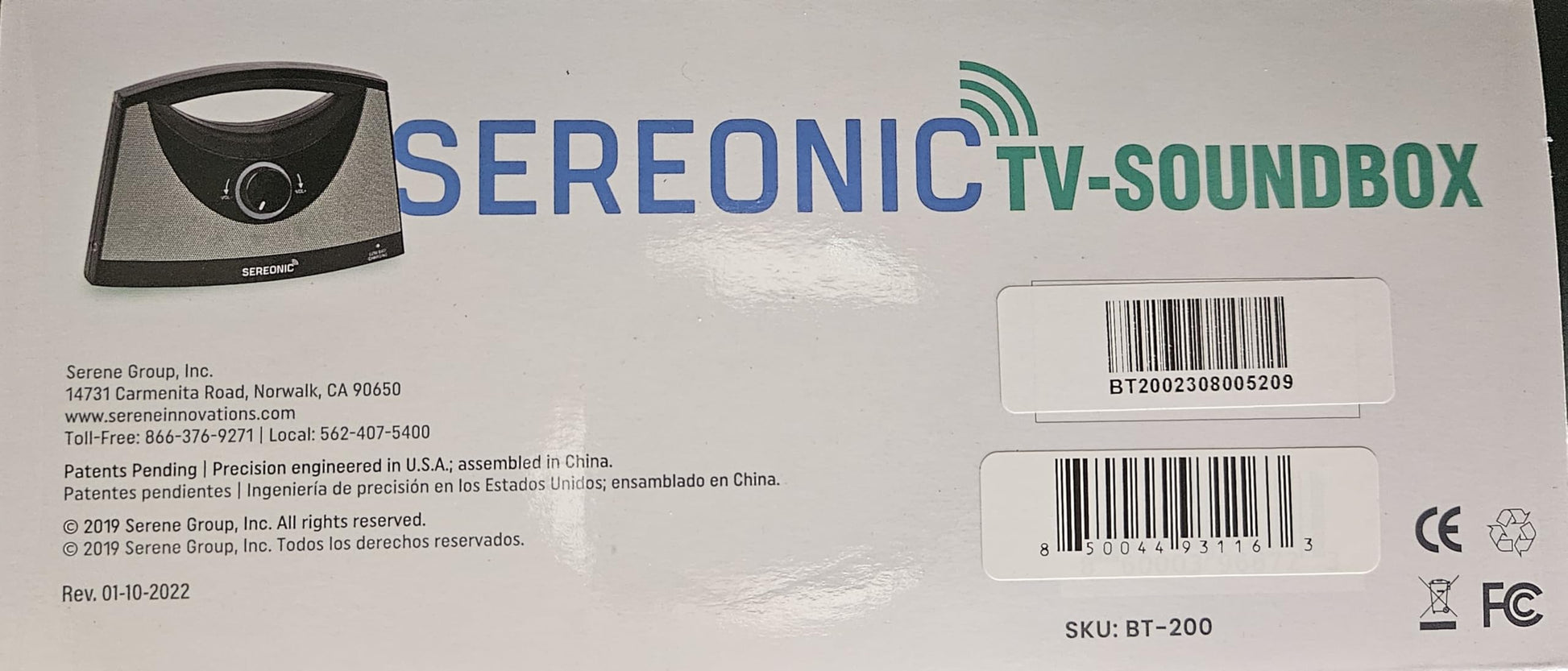 Altavoz de TV inalámbrico SEREONIC para Personas con Problemas de audición: escuche su televisor con más claridad sin Molestar a los demás, Perfecto para Ver televisión sin un Volumen estruendoso