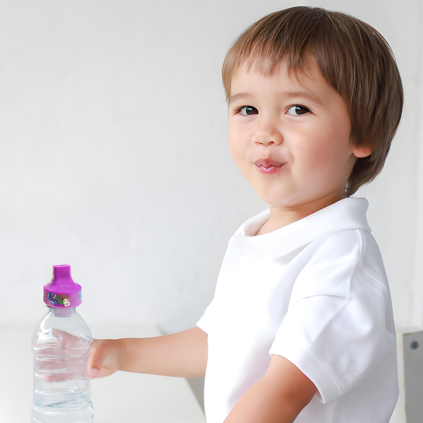 Refresh-a-Baby Adaptador universal para boquilla superior de botella: reutilizable, convierte cualquier botella en un sorbete a prueba de derrames, perfecto para viajar - Paquete de 2 (Mermaid)