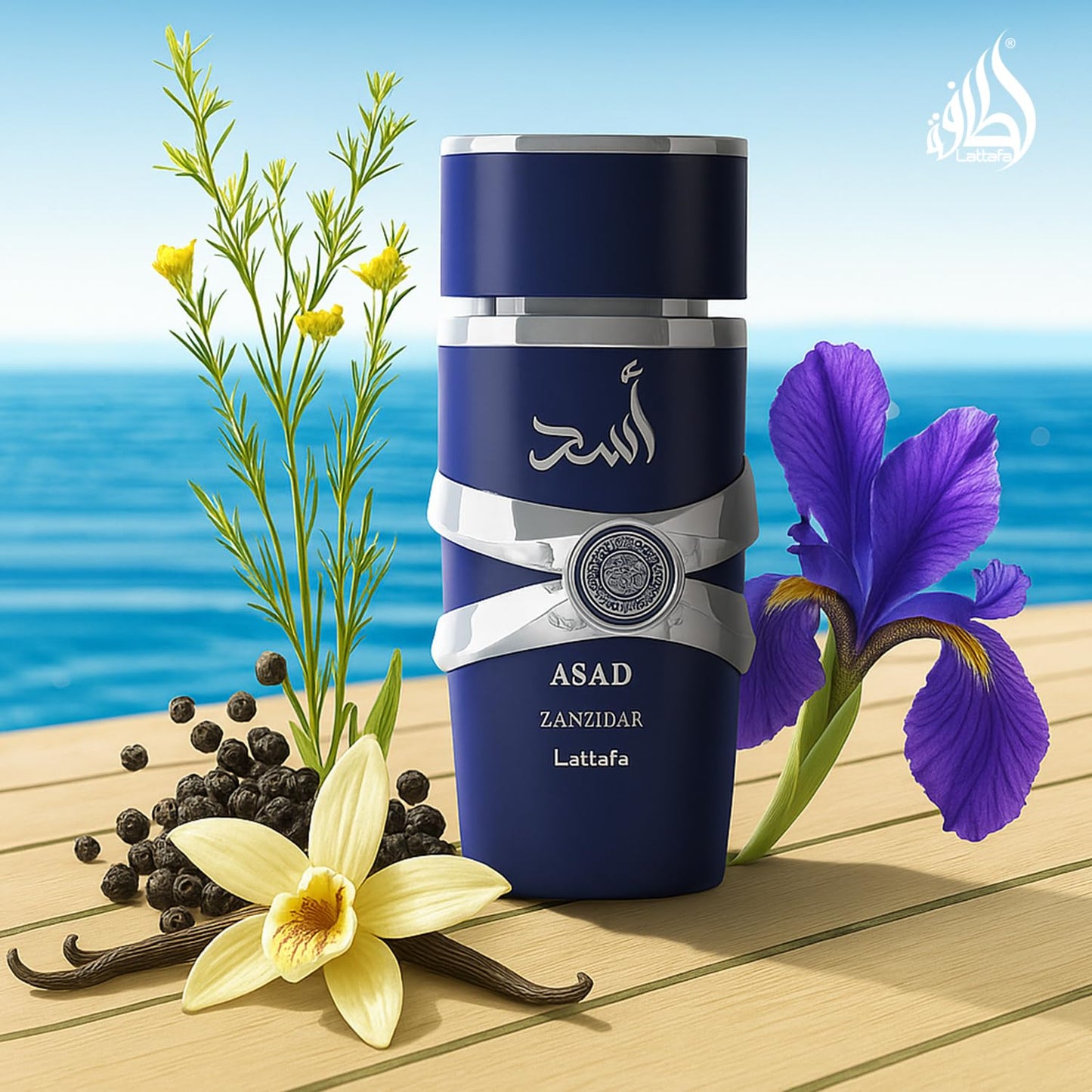 Lattafa Asad Zanzibar Eau de Parfum Spray for Unisex, 3.4 Ounce