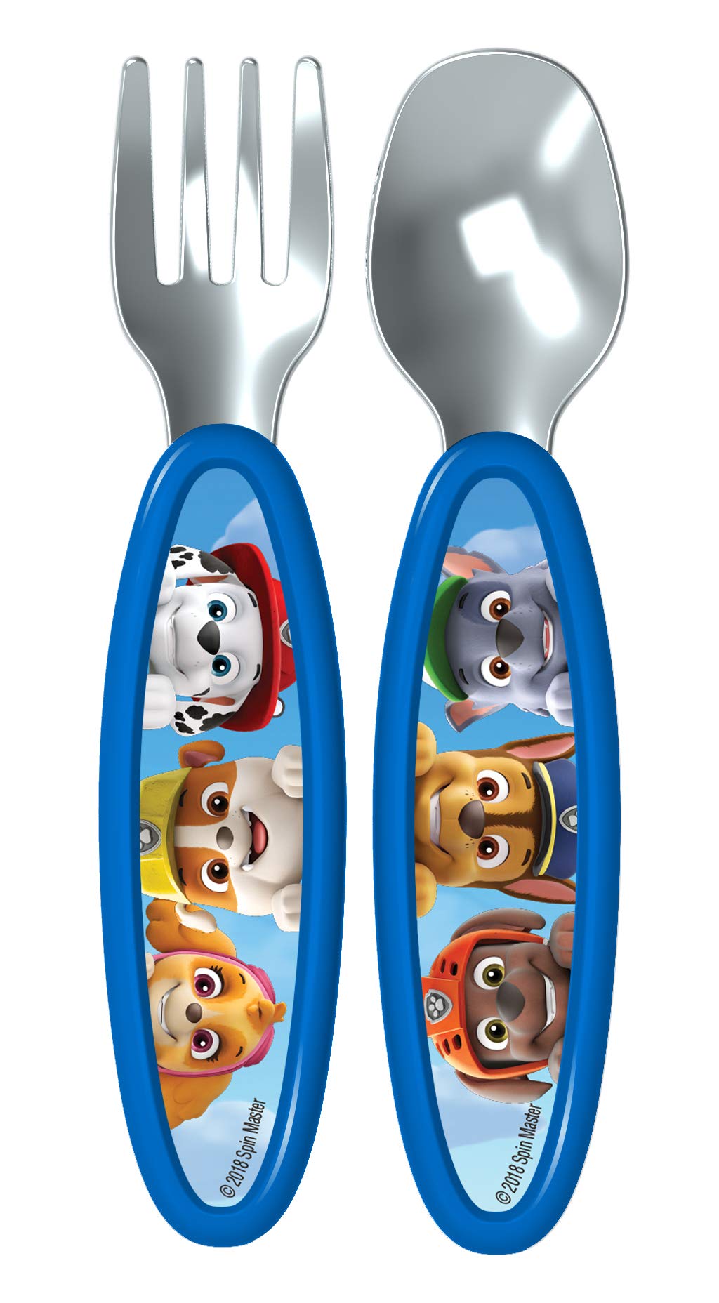 Playtex - Utensilios de Patrulla Canina para niños, incluyendo 1 cuchara y 1 tenedor (paquete de 1)