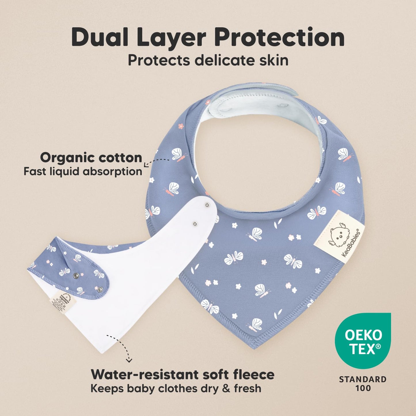 Paquete de 8 baberos de bandana orgánicos para bebés niñas - Baberos triangulares súper absorbentes para babeo y dentición, 100% algodón extra suave para recién nacidos, bebés de 0 a 36 meses (Fleur)