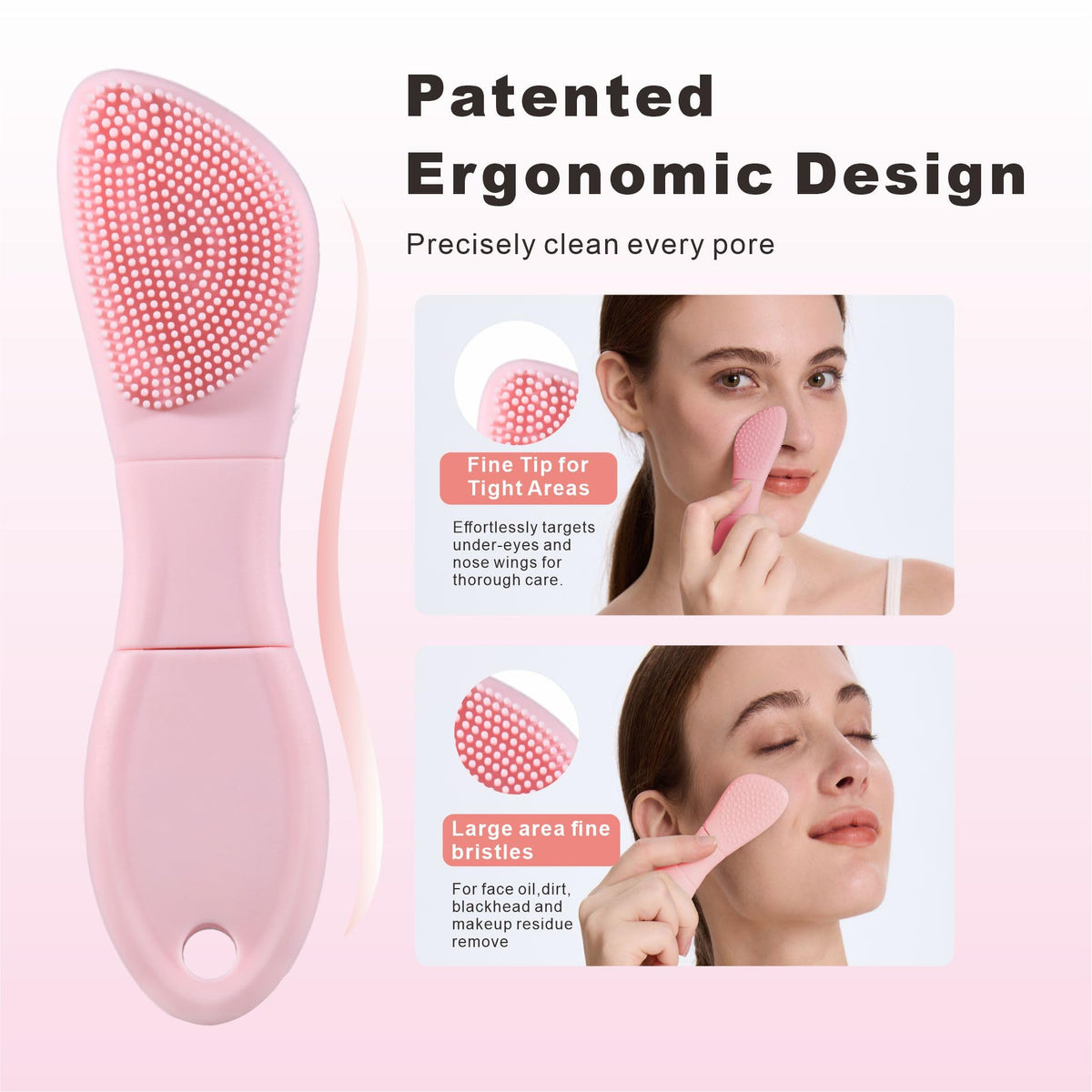 Herramientas para eliminar puntos negros, removedor de cabeza negra para nariz facial, limpiador facial de silicona, cepillo de limpieza de poros, aplicador de máscara para el cuidado diario de la