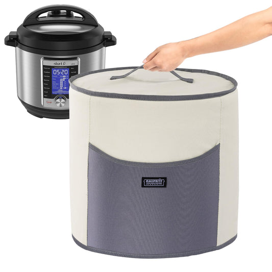 BAGSPRITE - Cubierta antipolvo compatible con fundas instantáneas para electrodomésticos de 6 cuartos de galón, cubierta aislada para olla de presión con bolsillos para accesorios de cocina