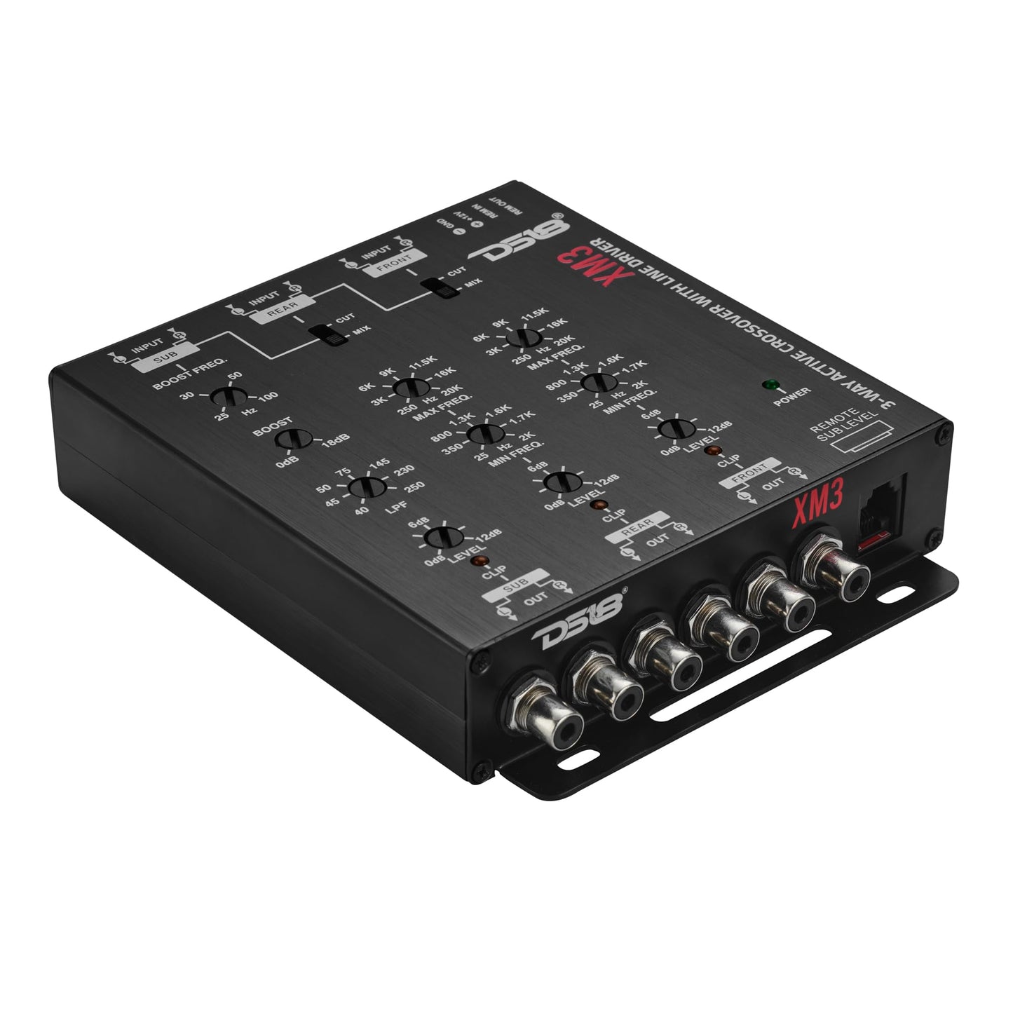 DS18 DS-XM3 Two-to-Three Way Electronic Crossover with Remote Control