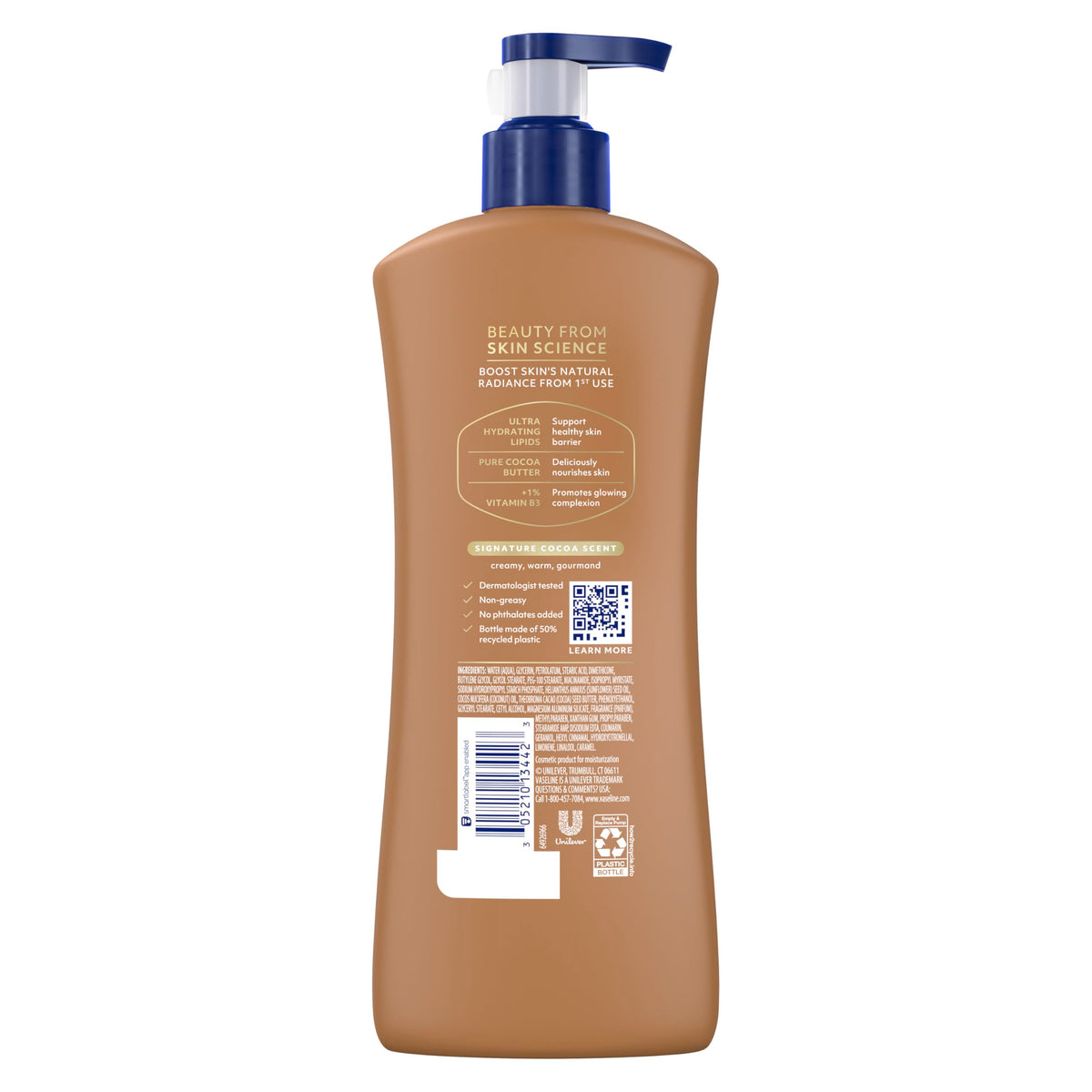 Vaseline Total Moisture cocoa Radiant Rich Feeling Lotion for Unisex Body Lotion 20.3 oz