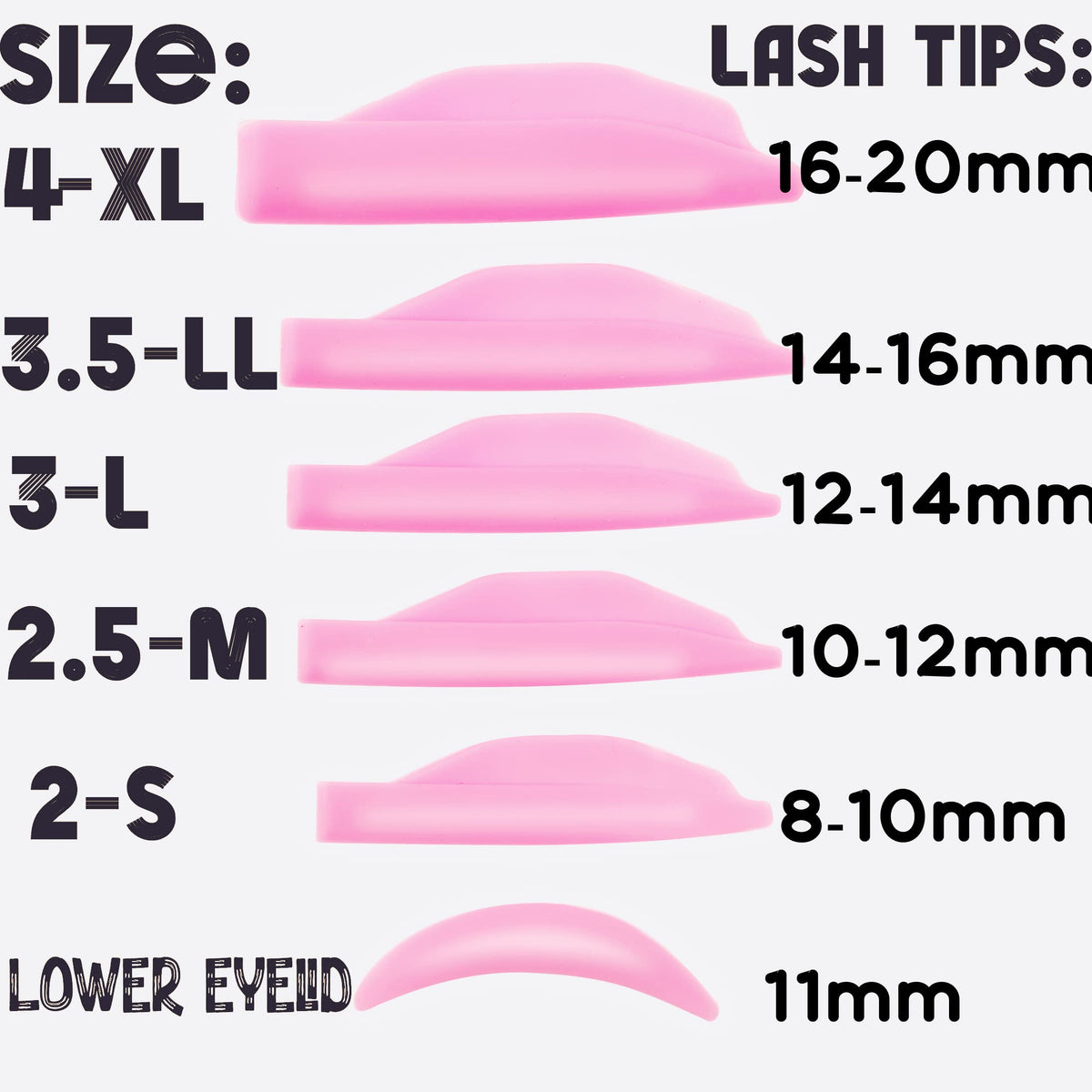 Libeauty - Juego de 10 varillas de silicona para levantamiento de pestañas, color rosa, supersuaves, tamaño 5 SMM1M2L, reutilizables para rizador de pestañas, con funda de almacenamiento de poliuretano premium (mezcla)