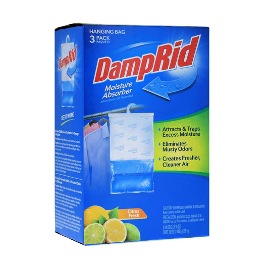 DampRid FG83CF - Amortiguador de humedad para colgar cítricos (3 unidades), color blanco