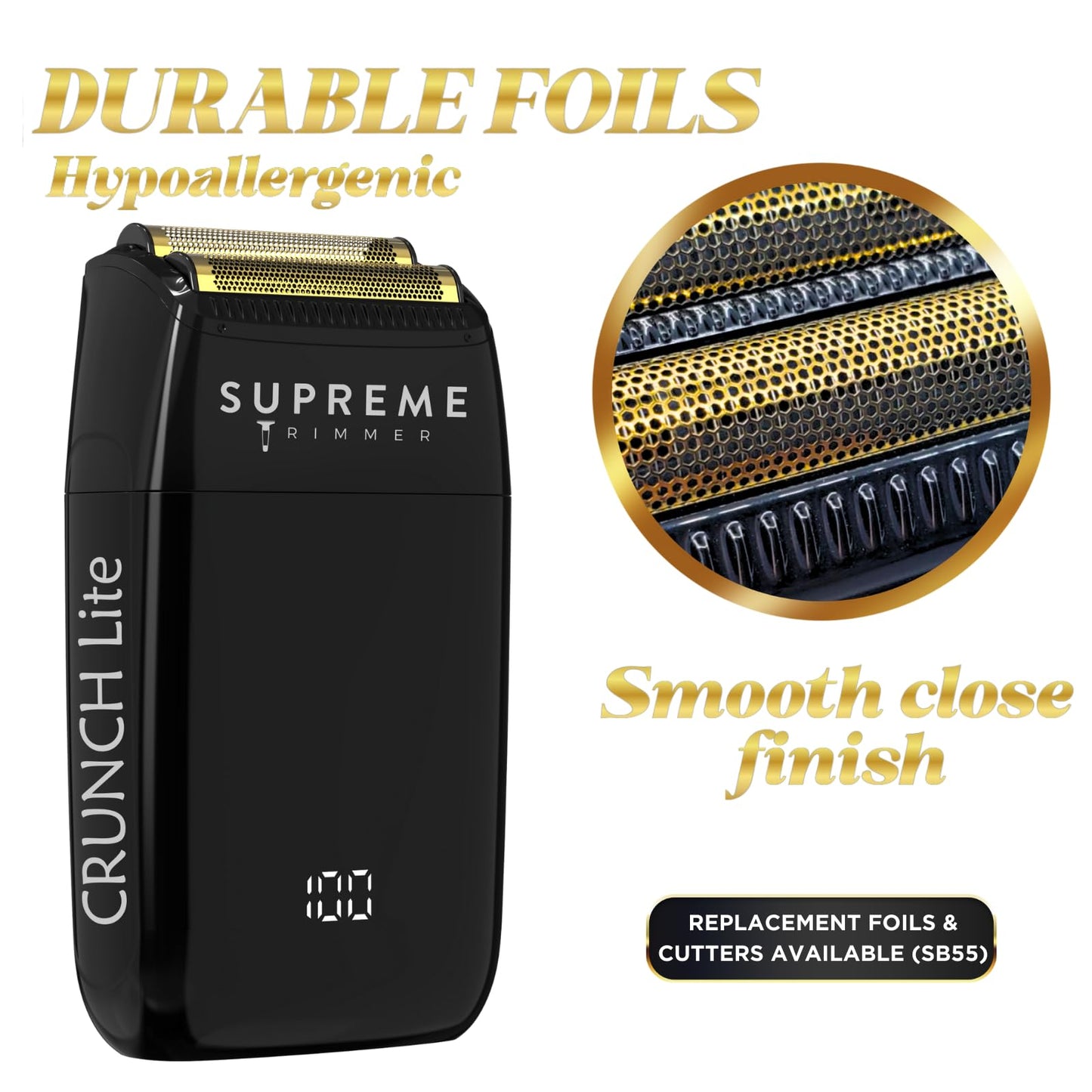 SUPREME TRIMMER - Lámina hipoalergénica SB55 para Crunch Lite STF600, color negro