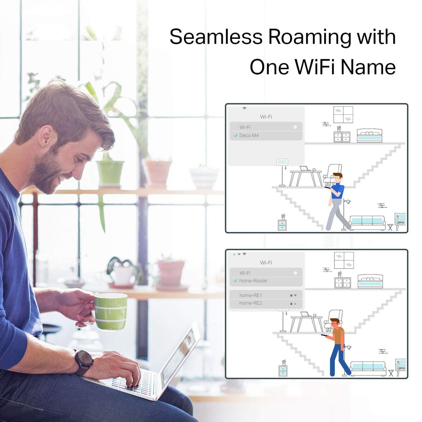 TP-Link Deco Sistema WiFi Mesh (o en malla) para todo el hogar: alcanza hasta 867 Mbps, itinerancia sin interrupciones, cobertura de hasta 5,500 pies. Funciona con Alexa (Deco M4 3 Pack)
