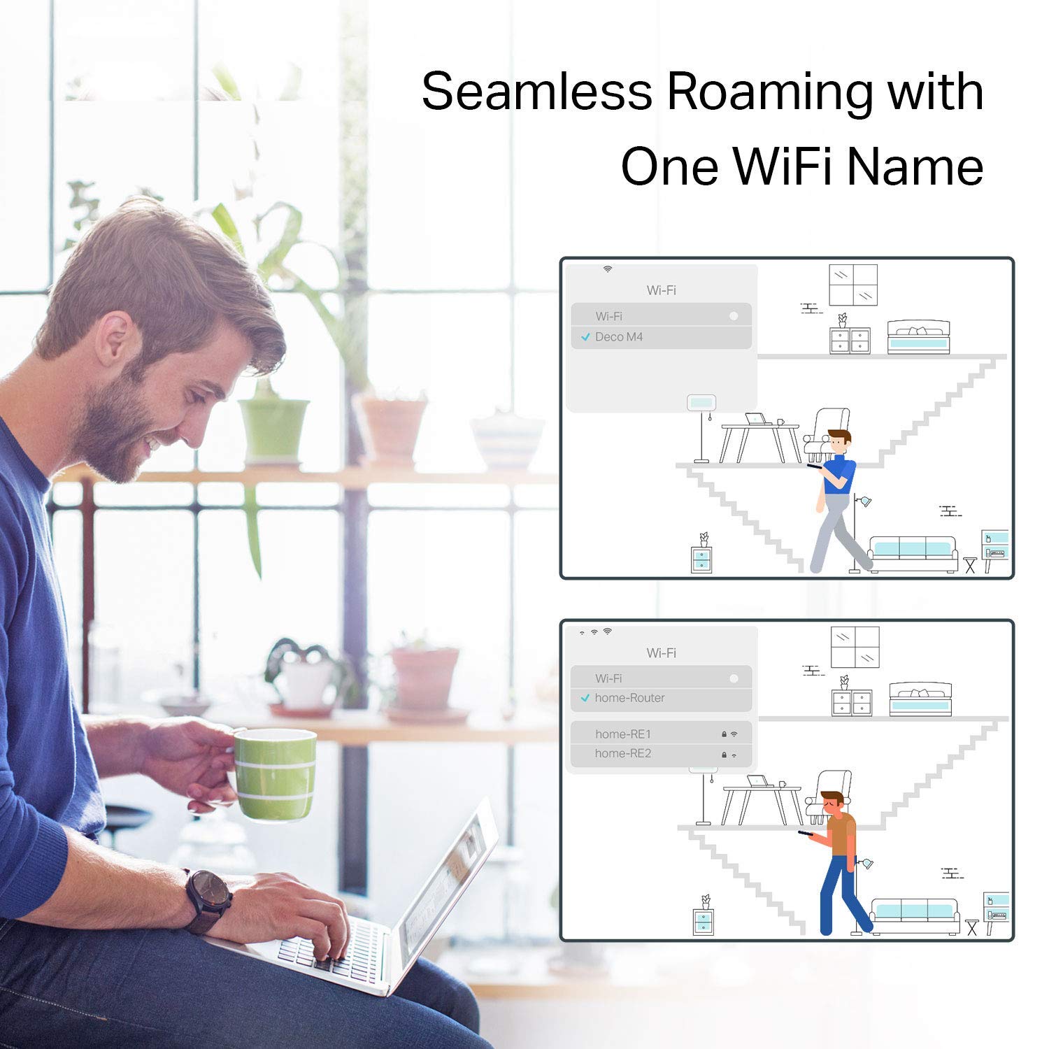 TP-Link Deco Sistema WiFi Mesh (o en malla) para todo el hogar: alcanza hasta 867 Mbps, itinerancia sin interrupciones, cobertura de hasta 5,500 pies. Funciona con Alexa (Deco M4 3 Pack)