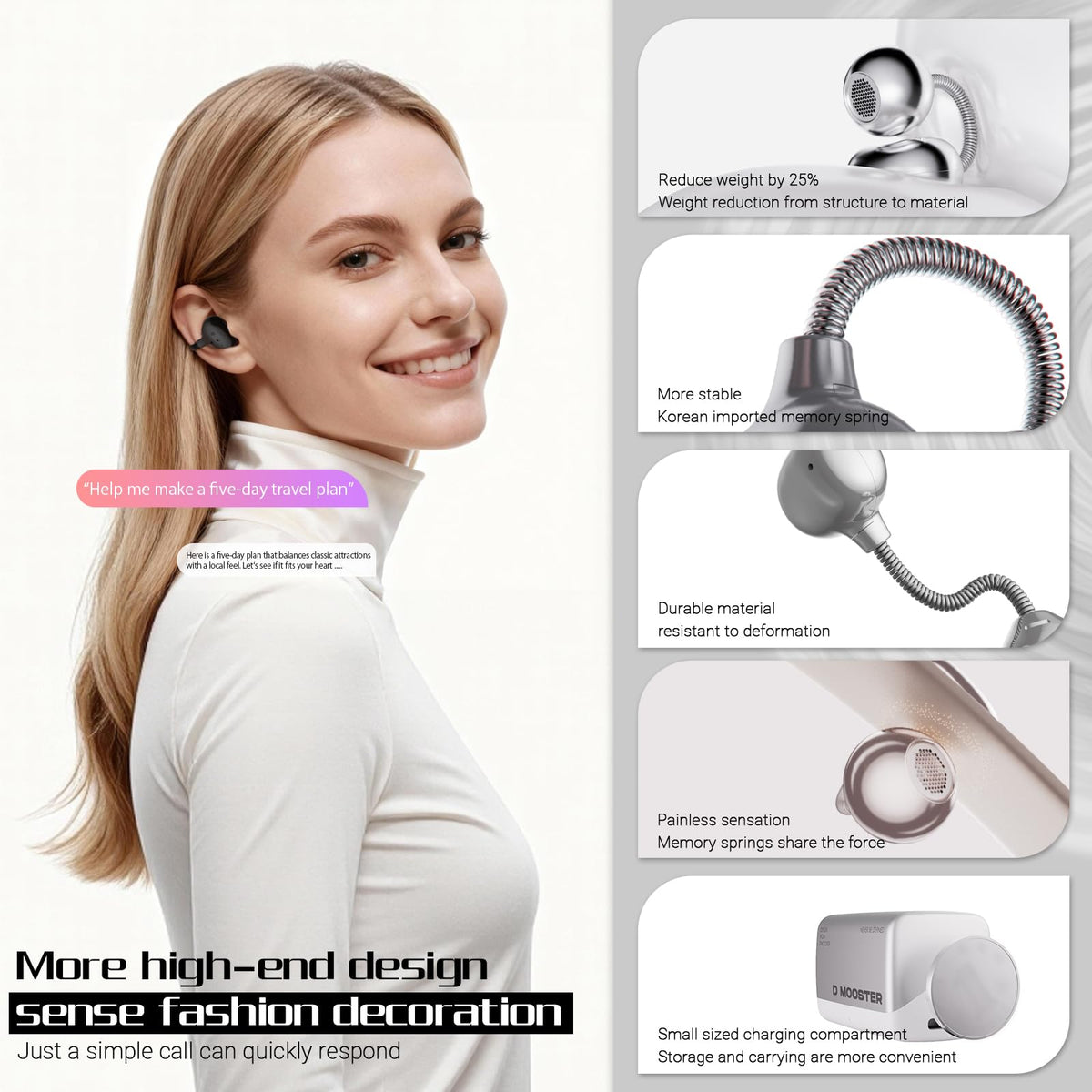 Auriculares Inalámbricos KERHAND Negro Clip Oído Abierto