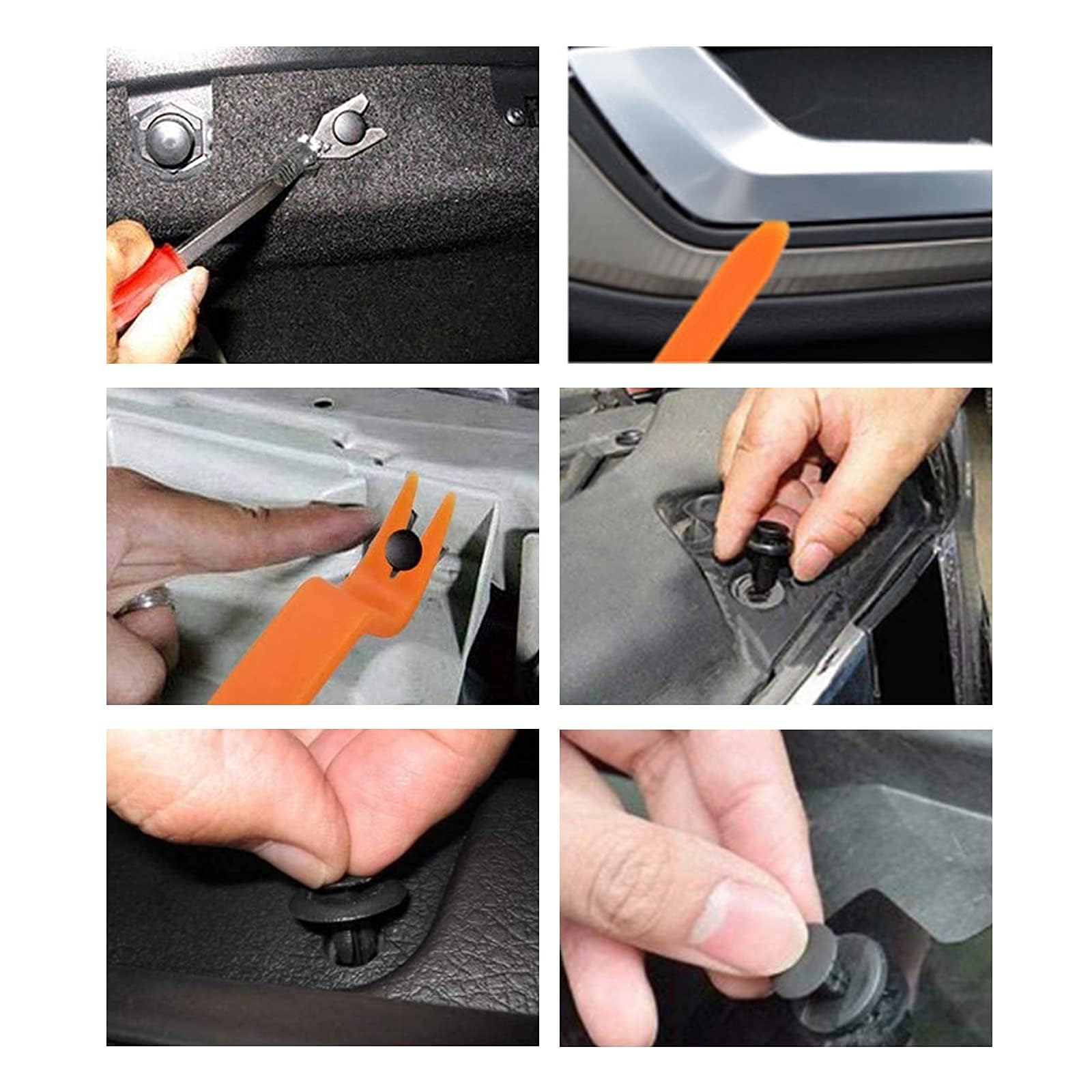 Grapas Automotrices 670 Piezas, Clips de Sujeción de Plástico para Coche 16 Tamaños, con Herramientas de Extracción de Sujetadores, Universal Auto Clips de Nylon para Toyota, Honda, Nissan, Mazda