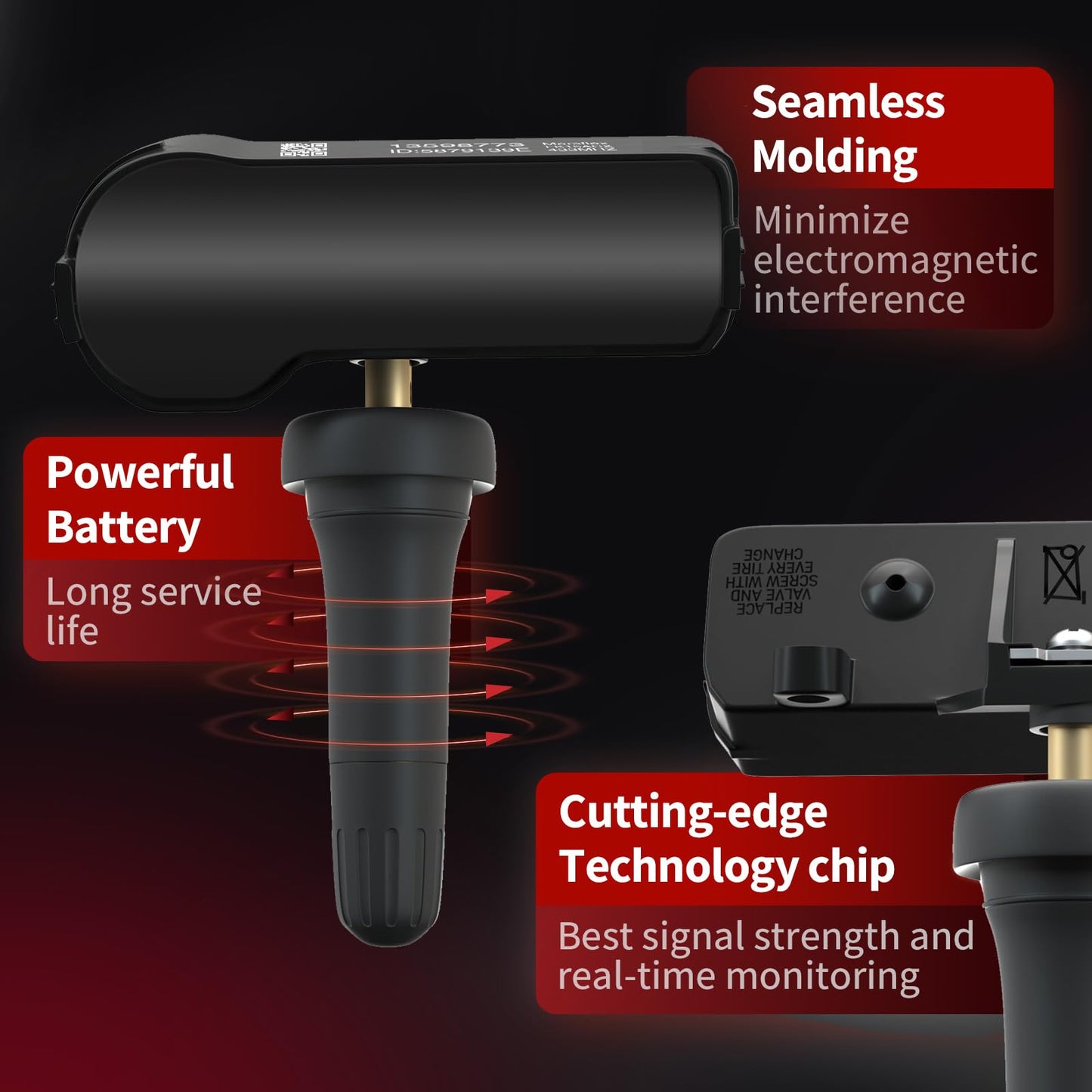 Sensor TPMS Marsflex Negro apto para Ford Lincoln Mercury 315MHZ 4PCS