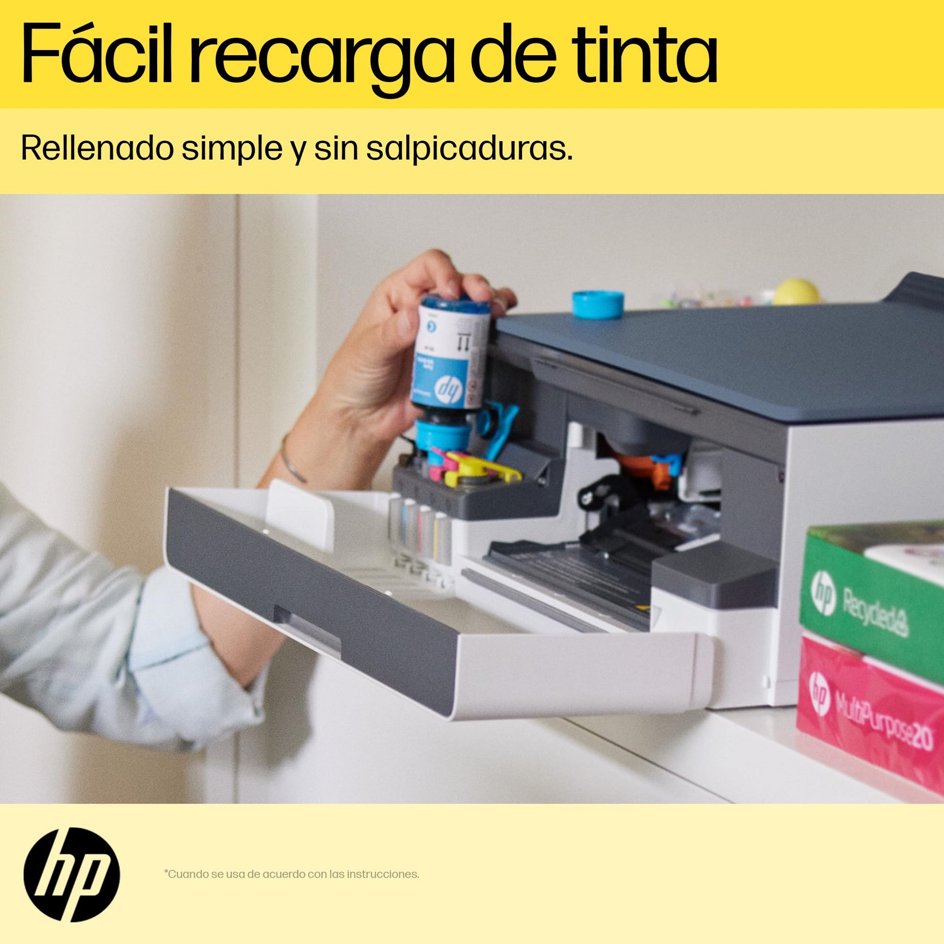 HP Impresora Multifuncional Smart Tank 525, Tinta Continua, Color, USB, Dúplex (Doble Cara) Manual, hasta 2 años de Garantía* (1F3W3A)