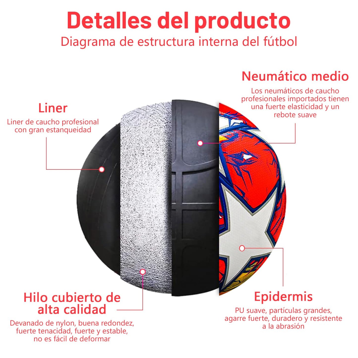 Balón de Fútbol QMCZLA Amarillo tamaño Normal de Entrenamiento Juvenil con Red de Pasador para Niños y Adultos
