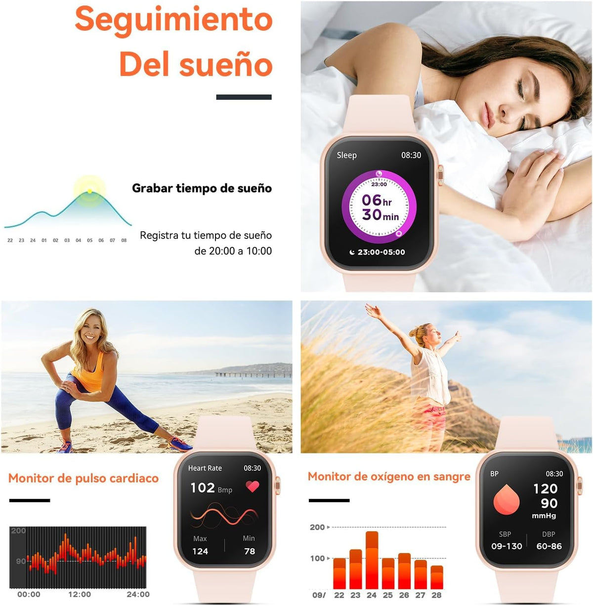 Reloj Inteligente Hwagol Negro 1.85" HD con Bluetooth y Más de 140 Modos Deportivos para Hombre y Mujer