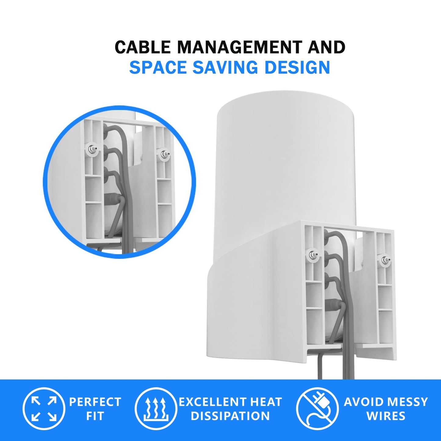 Estante de Pared SONGCHEER Blanco para Tp Link Deco X68 XE75 XE75 Pro AXE5400 Deco Mesh WiFi 6E con Organizador de Cables y Kit de Montaje