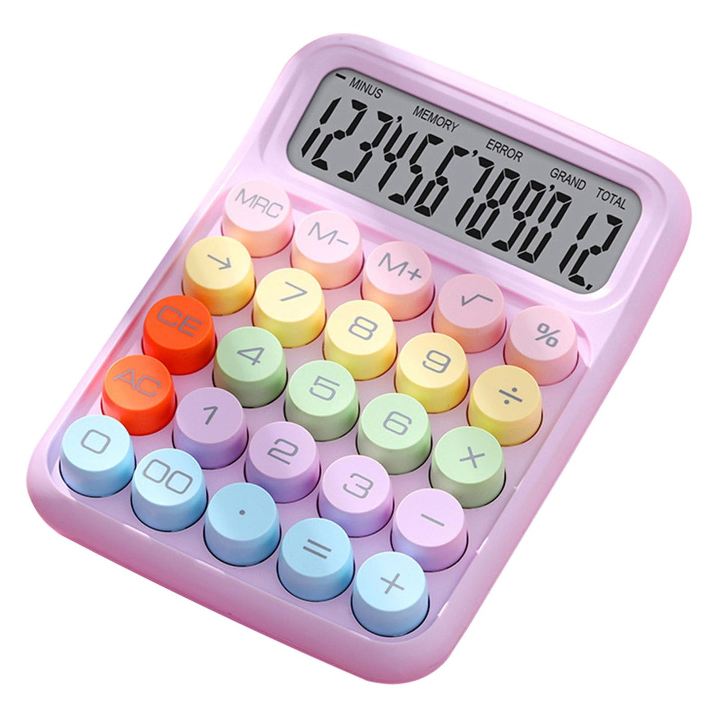 Calculadora Electrónica de Colores, Calculadora a Prueba de Salpicaduras, Conveniente para Uso Escolar y Doméstico (Lila Púrpura)