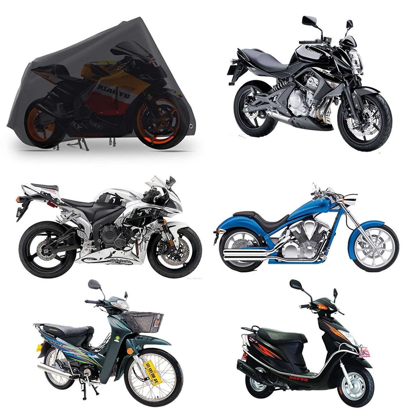 Cubierta Impermeable para Motocicletas PUBAMALL Negro Protección contra Polvo y Clima
