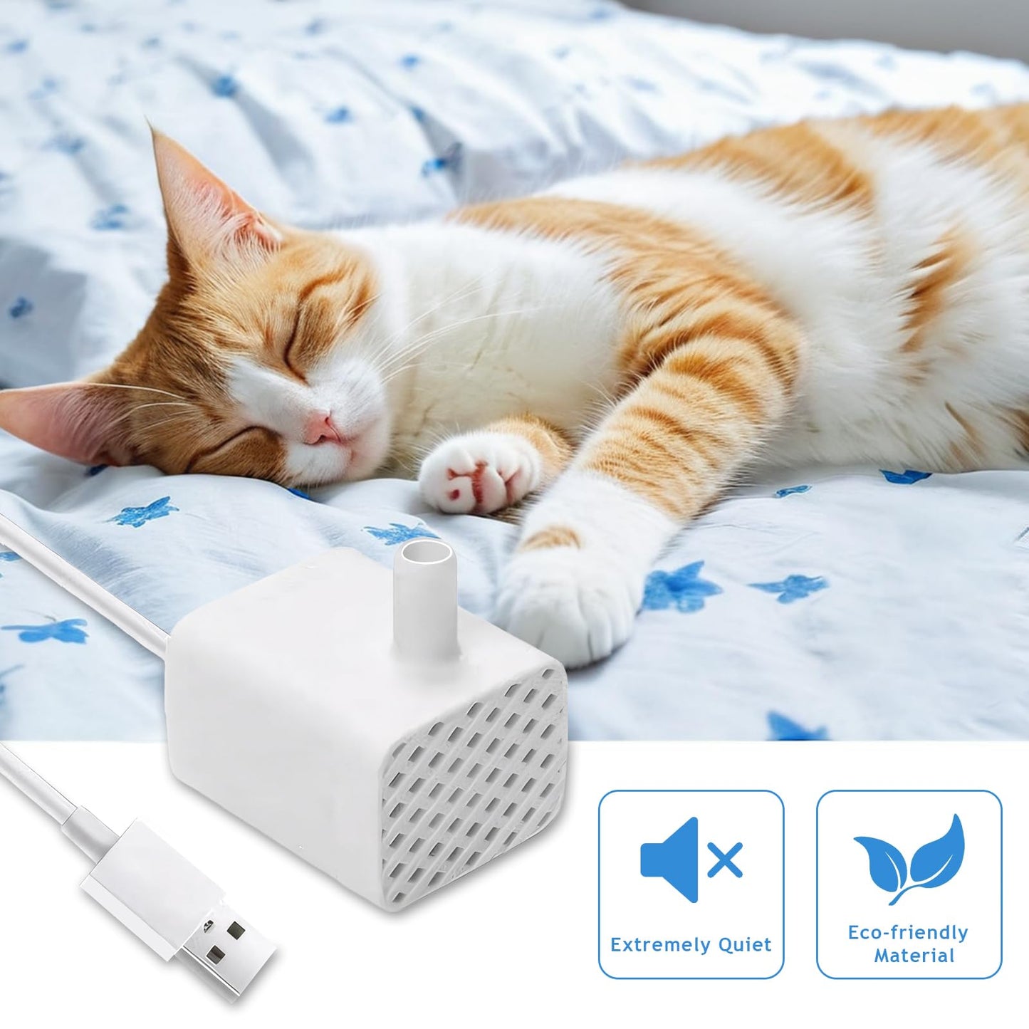 Bomba de agua para fuente de mascotas, fuente de agua inteligente para gatos, color blanco para HB-200 (elevación de 20 pulgadas)